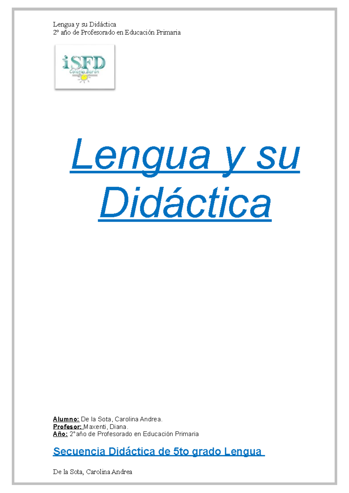 Secuencia Didáctica de Lengua 5to Grado - Final 2024 - Studocu