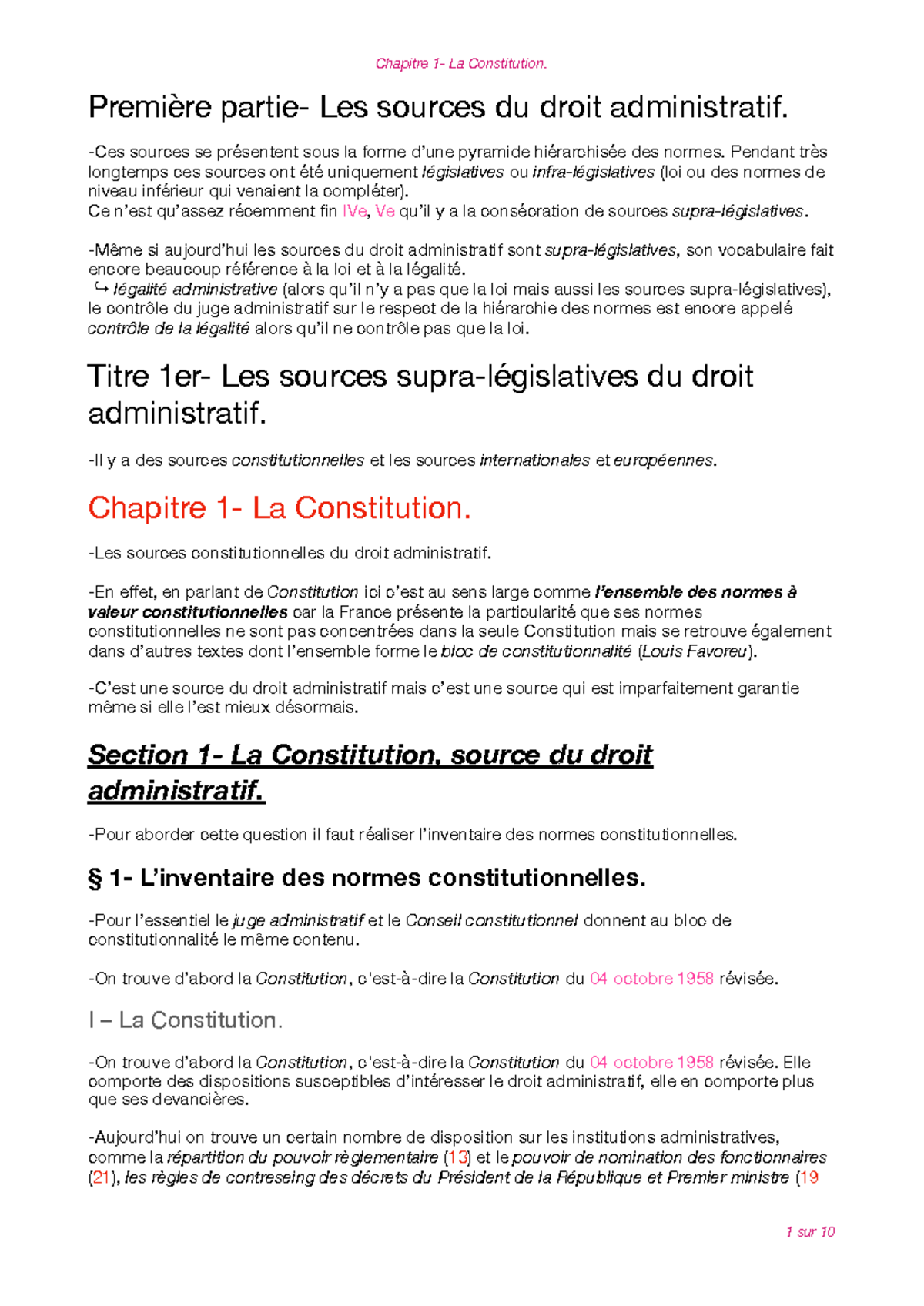 Chapitre 1 - Les Sources du Droit Administratif (Droit Admin) - Studocu