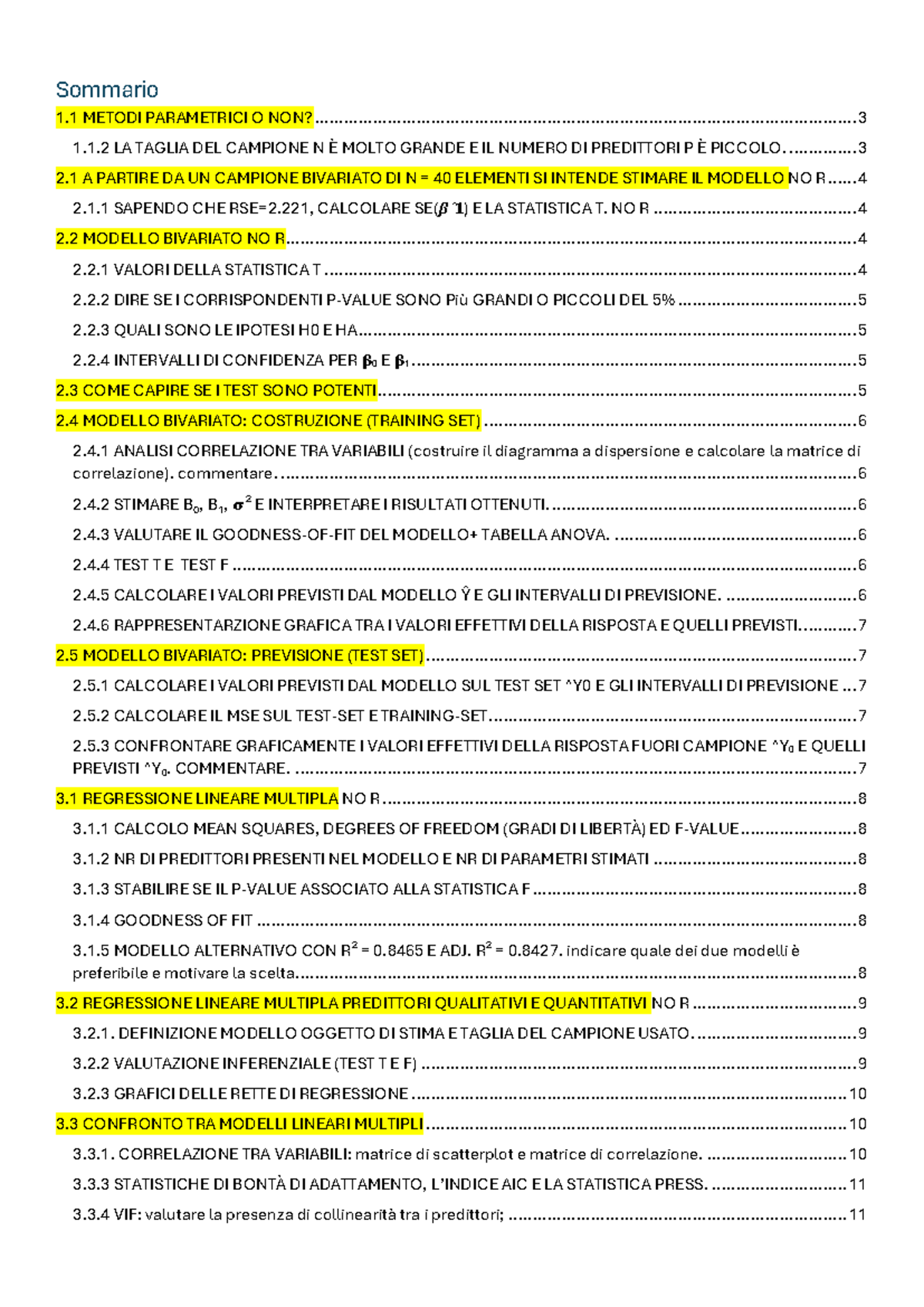 Esame DATA - Riassunto Completo di Metodi Statistici e Analisi Modelli ...