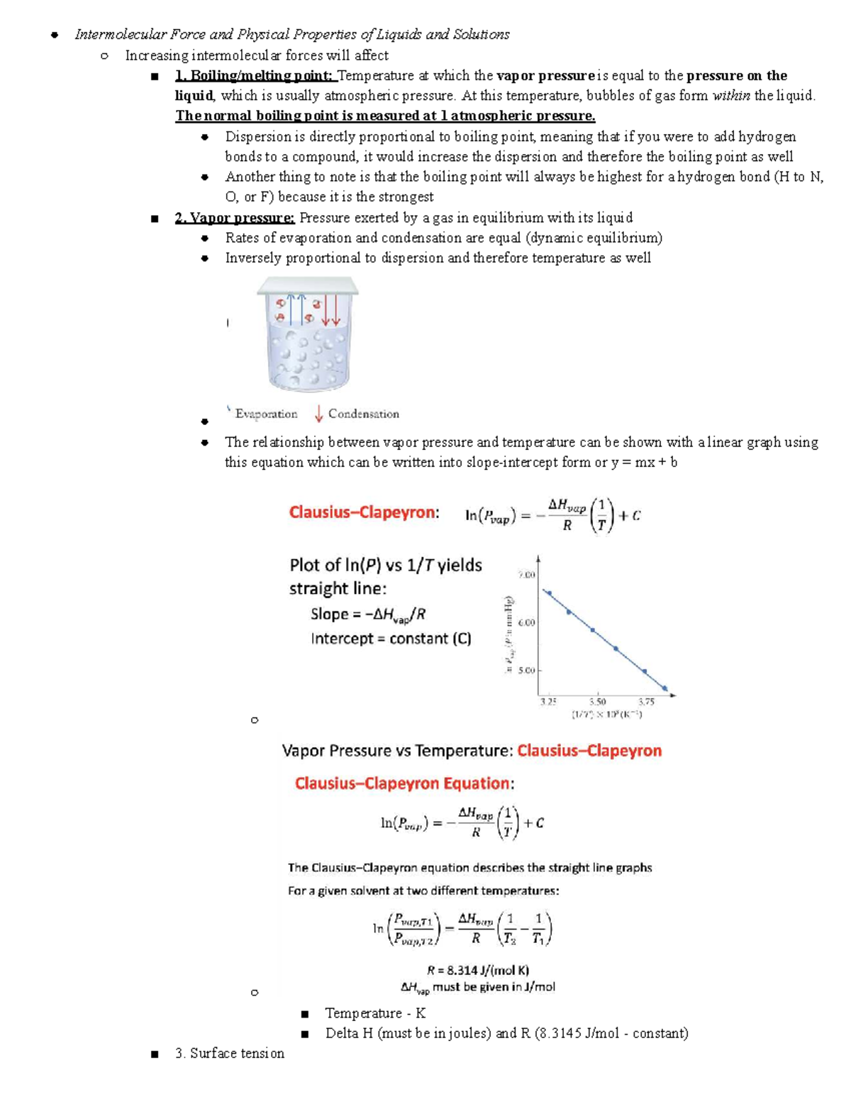 Chem 105: Intermolecular Forces & Physical Properties of Liquids - Studocu