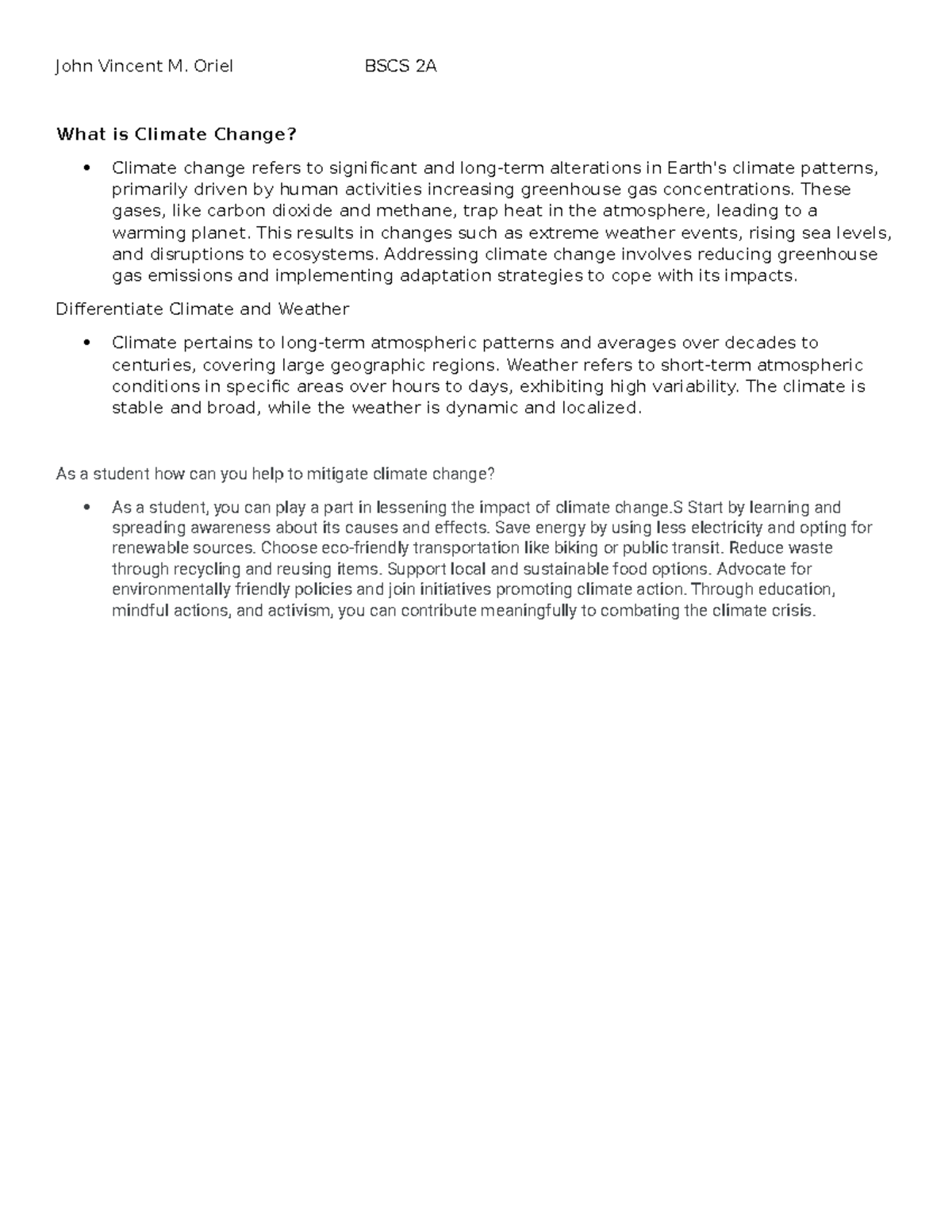 STS 2A Climate Change: Understanding and Mitigation Strategies - Studocu