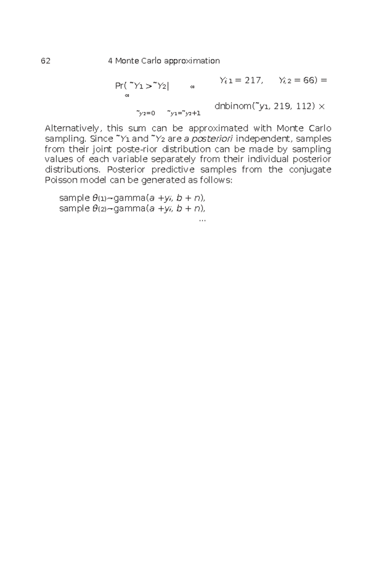 Bayesian Lecture Notes: Monte Carlo Approximation & Normal Model (62 4 ...