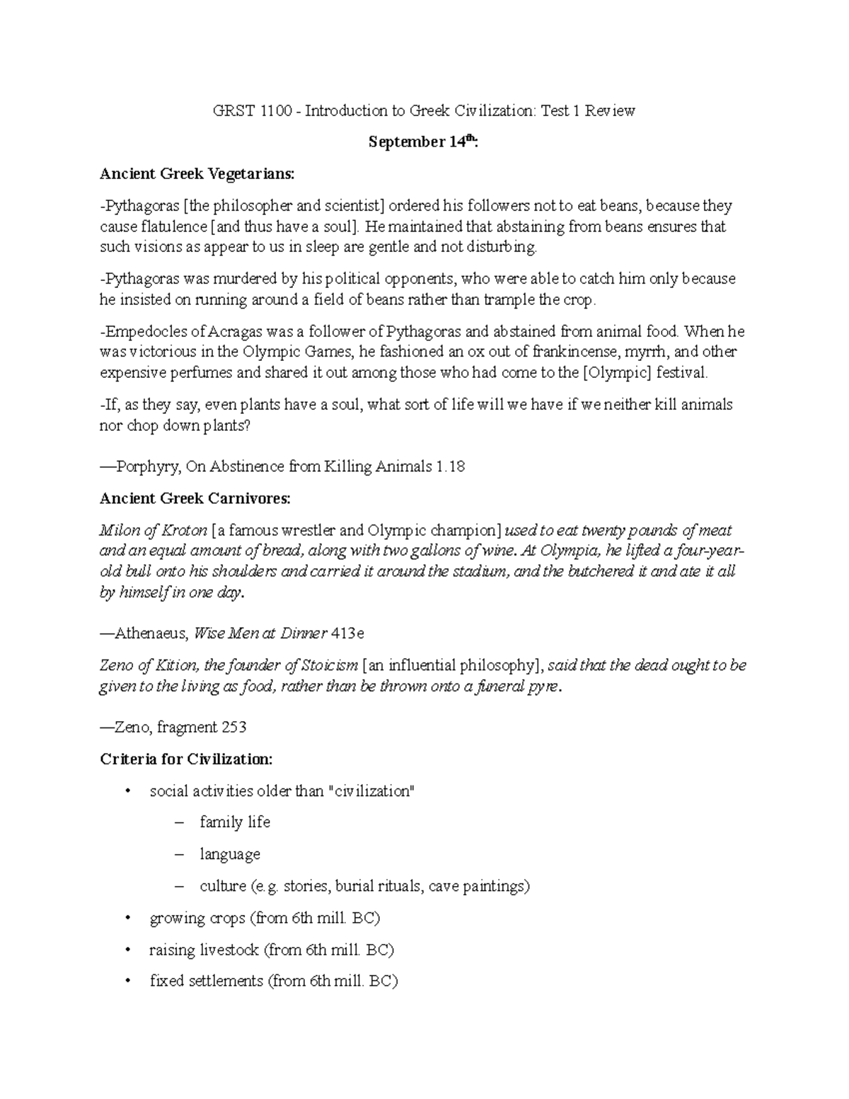 GRST 1100 Test 1 Review - Lecture notes 1 - GRST 1100 - Introduction to ...