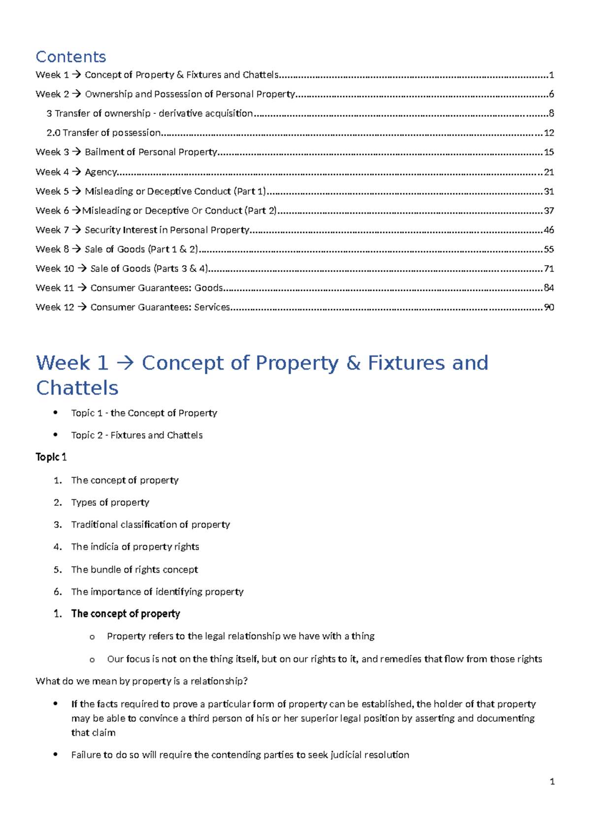 Exam Notes LLB204: Key Concepts in Commercial & Personal Property Law ...