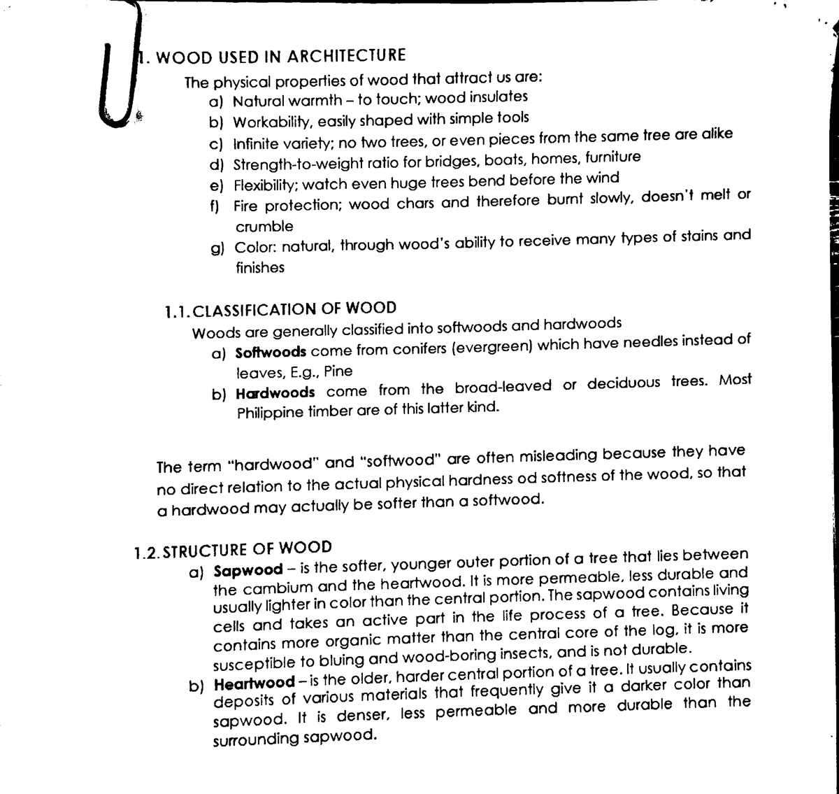 WOOD (B-Tech) - Comprehensive Building Materials Notes - Studocu