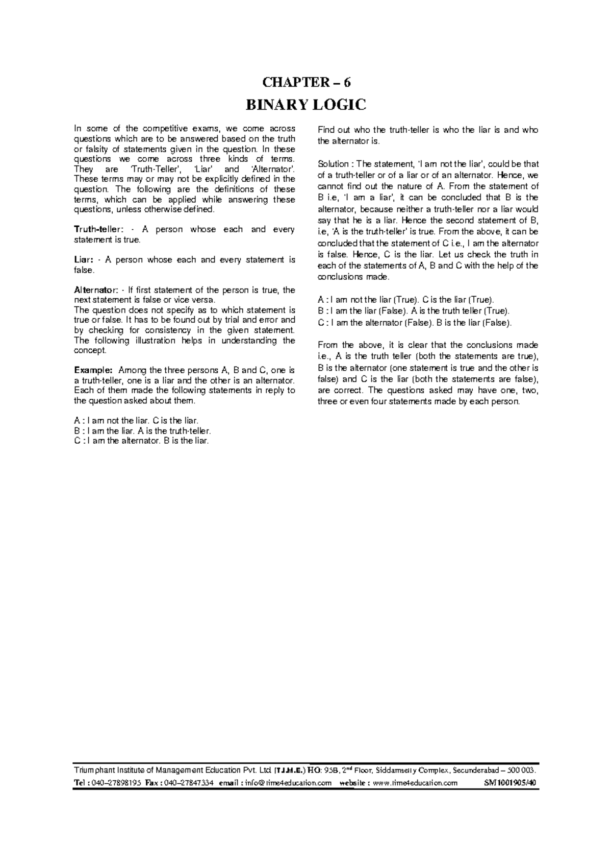 Chapter 6: Understanding Binary Logic in Competitive Exams - Studocu