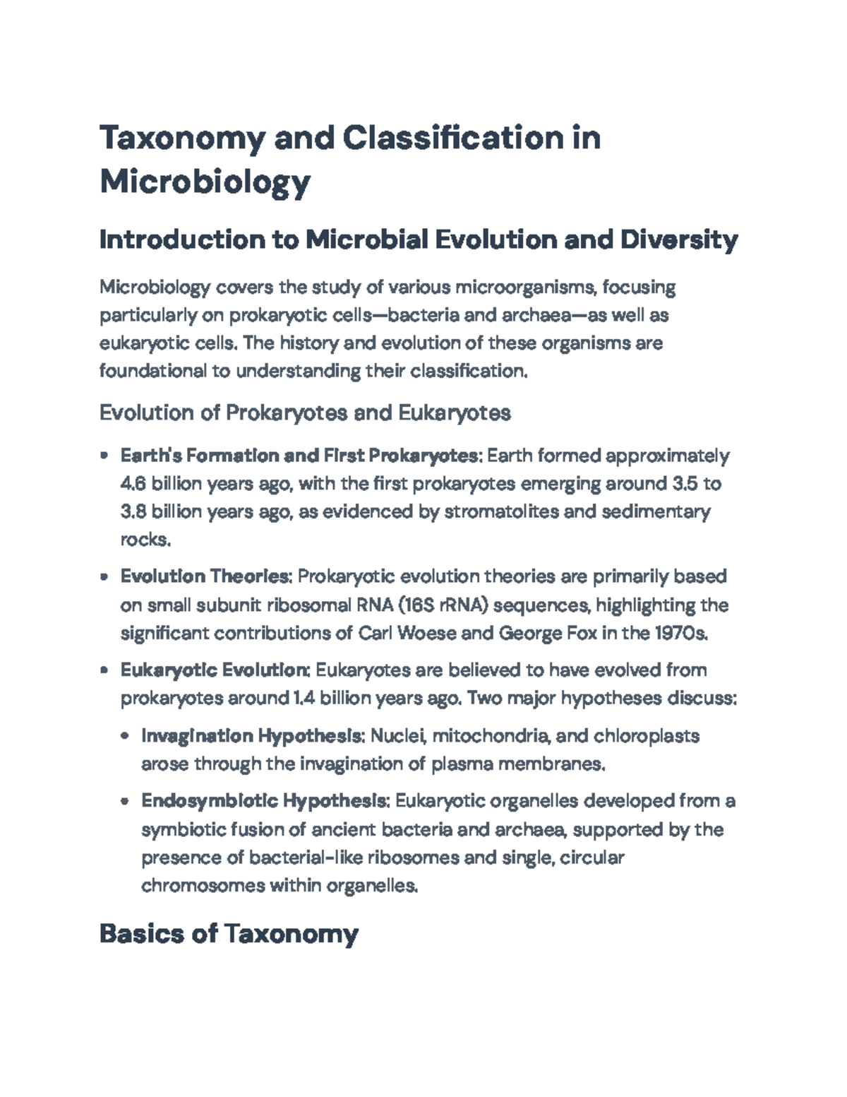 Taxonomy and Classification in Microbiology: Evolution and Systems ...