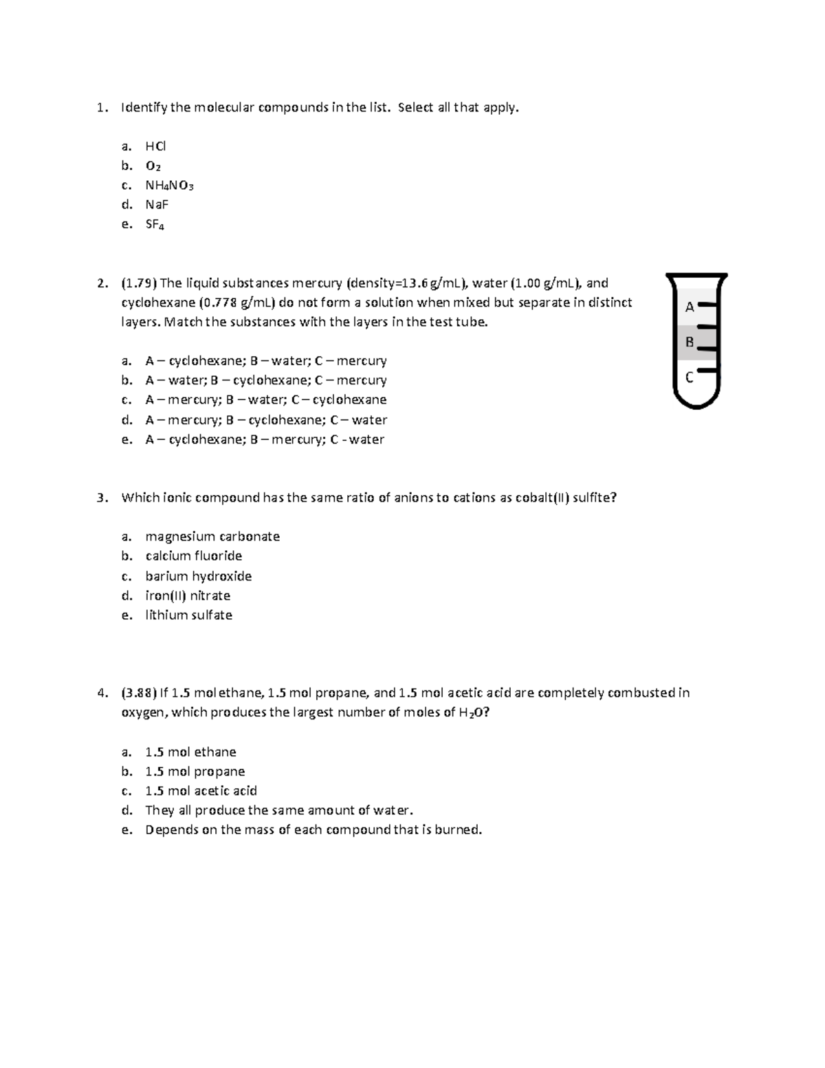 CHEM 1311H F20 Final Exam Review - Remote Study Guide - Studocu
