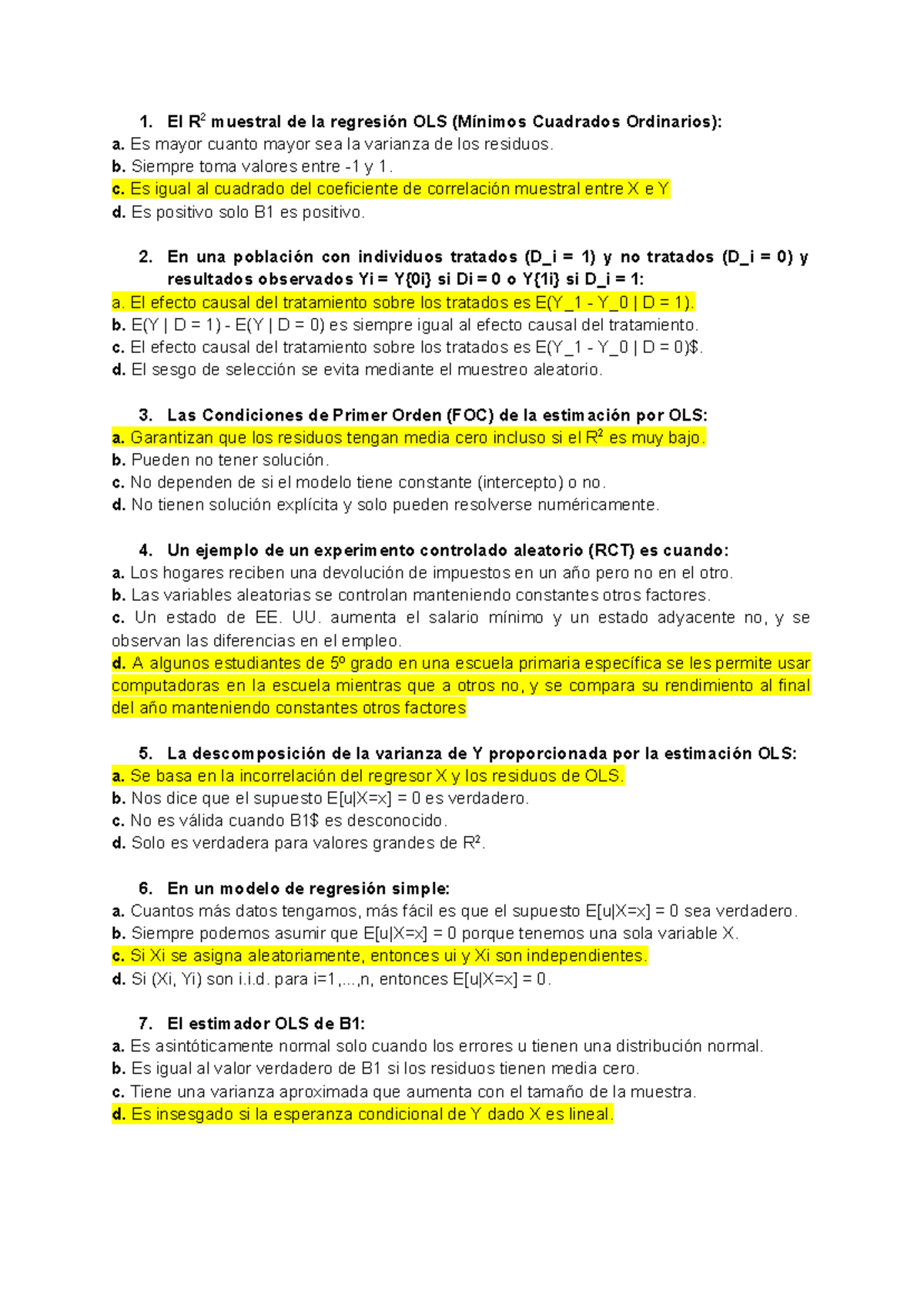 Análisis del R2 Muestral y Estimación OLS - TEST HOY (Clase Magistral ...