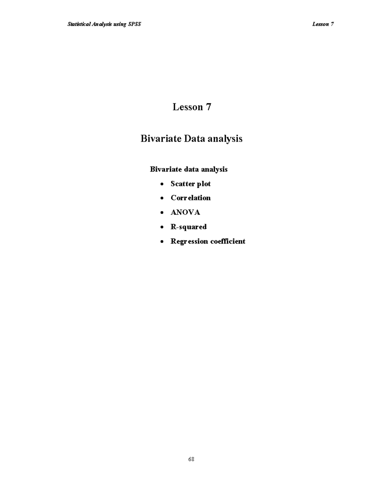 Statistical Analysis using SPSS: Lesson 7 - Bivariate Data Analysis ...