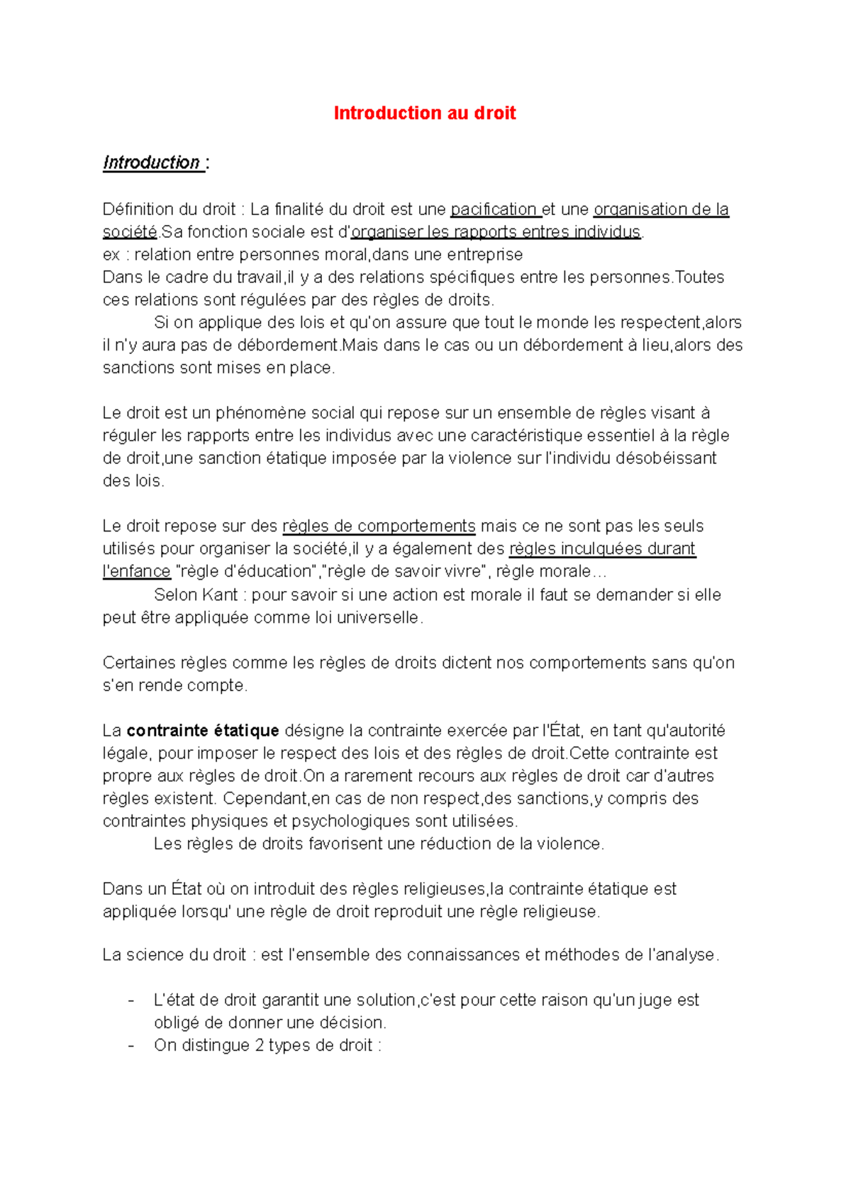 Introduction au Droit : Concepts Fondamentaux et Règles Juridiques ...