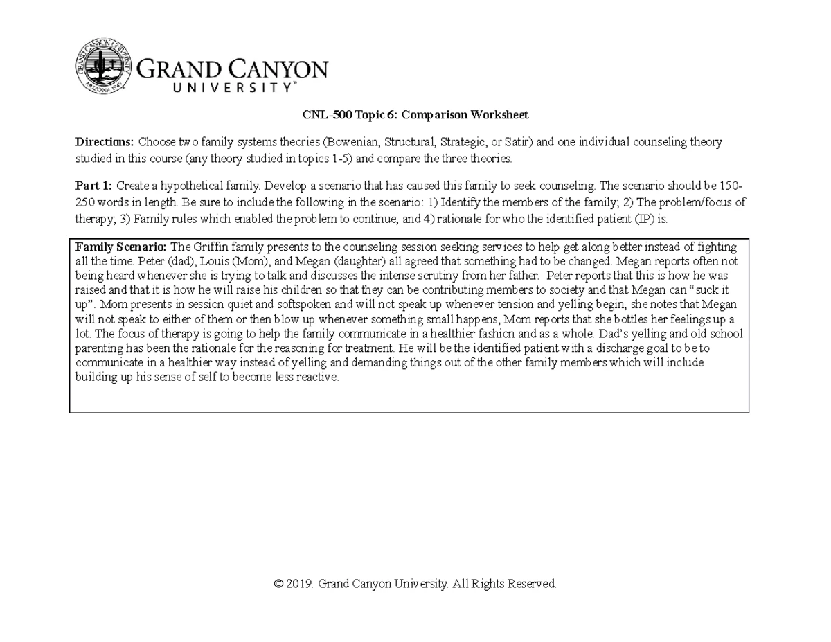 CNL 500 RS T6Comparison Worksheet - CNL-500 Topic 6: Comparison ...