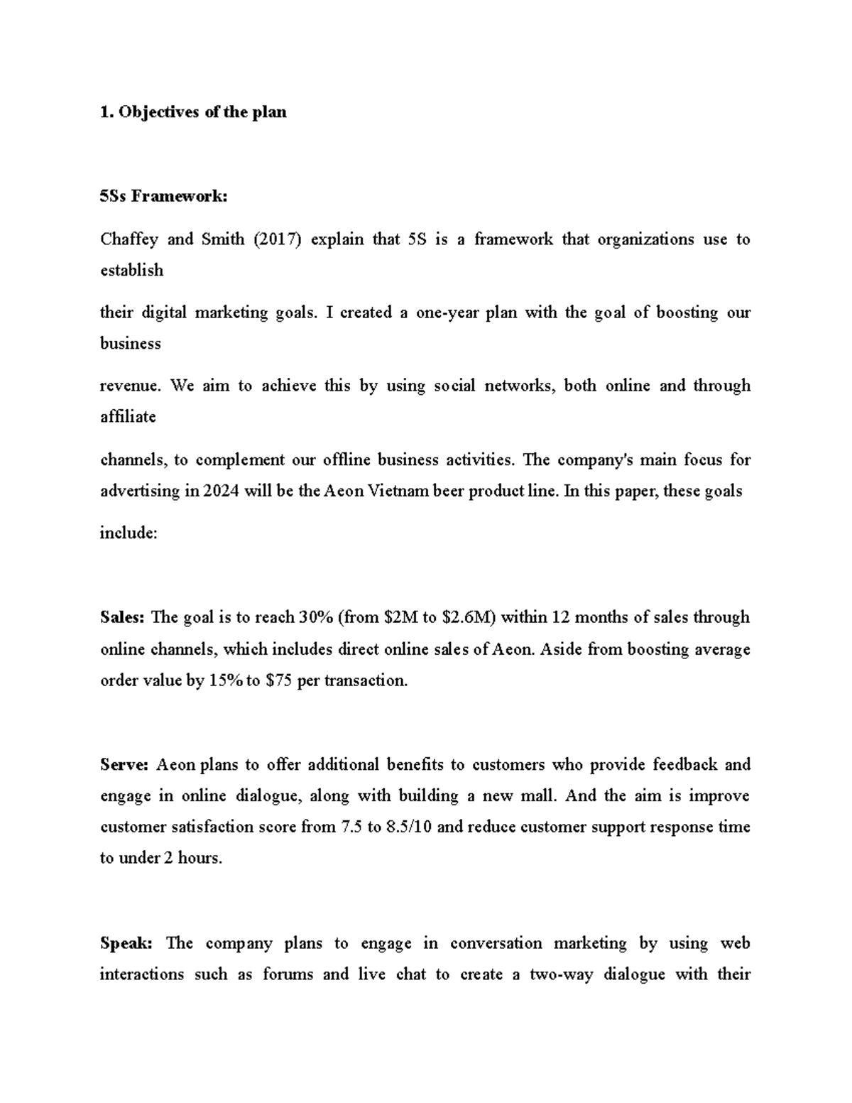10210390 DM A2 - referral - Objectives of the plan 5Ss Framework ...