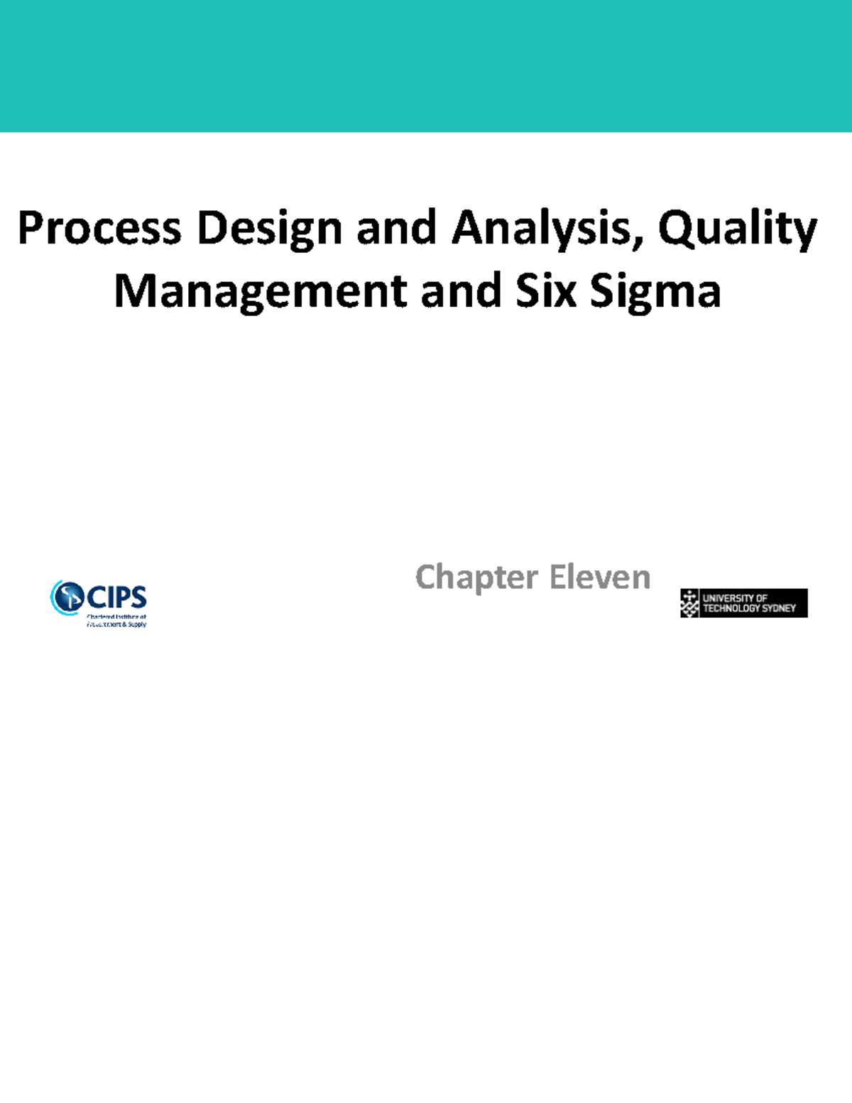 Chapter 11 lecture slides - Process Design and Analysis, Quality ...