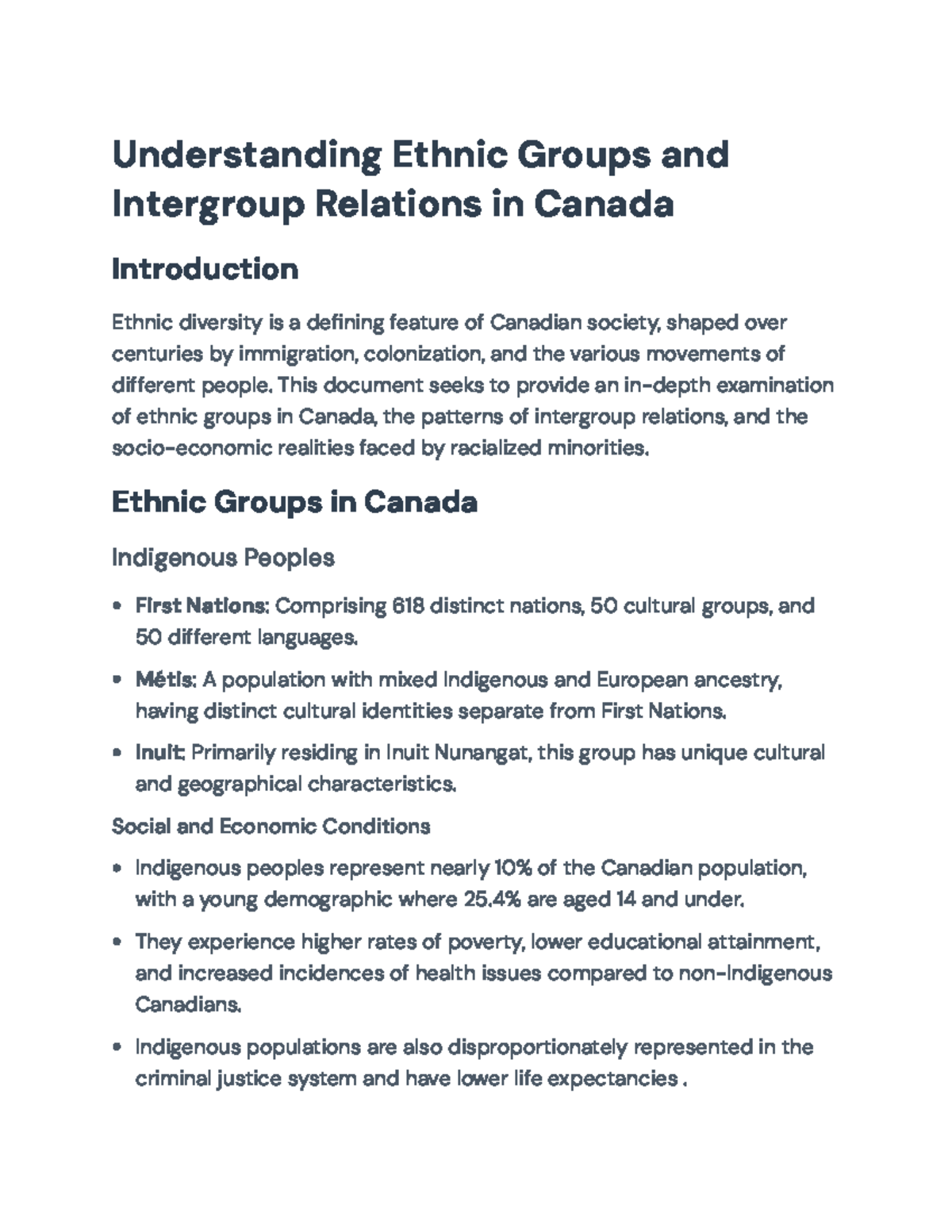 Understanding Ethnic Groups and Intergroup Relations in Canada ...