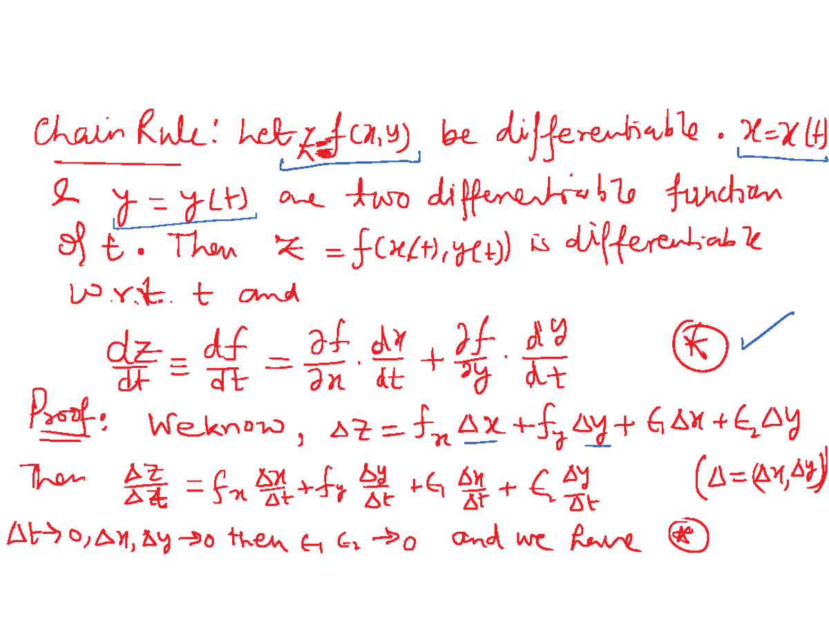 Chain Rule and Directional Derivatives: Lec 8 - Calculus Concepts - Studocu