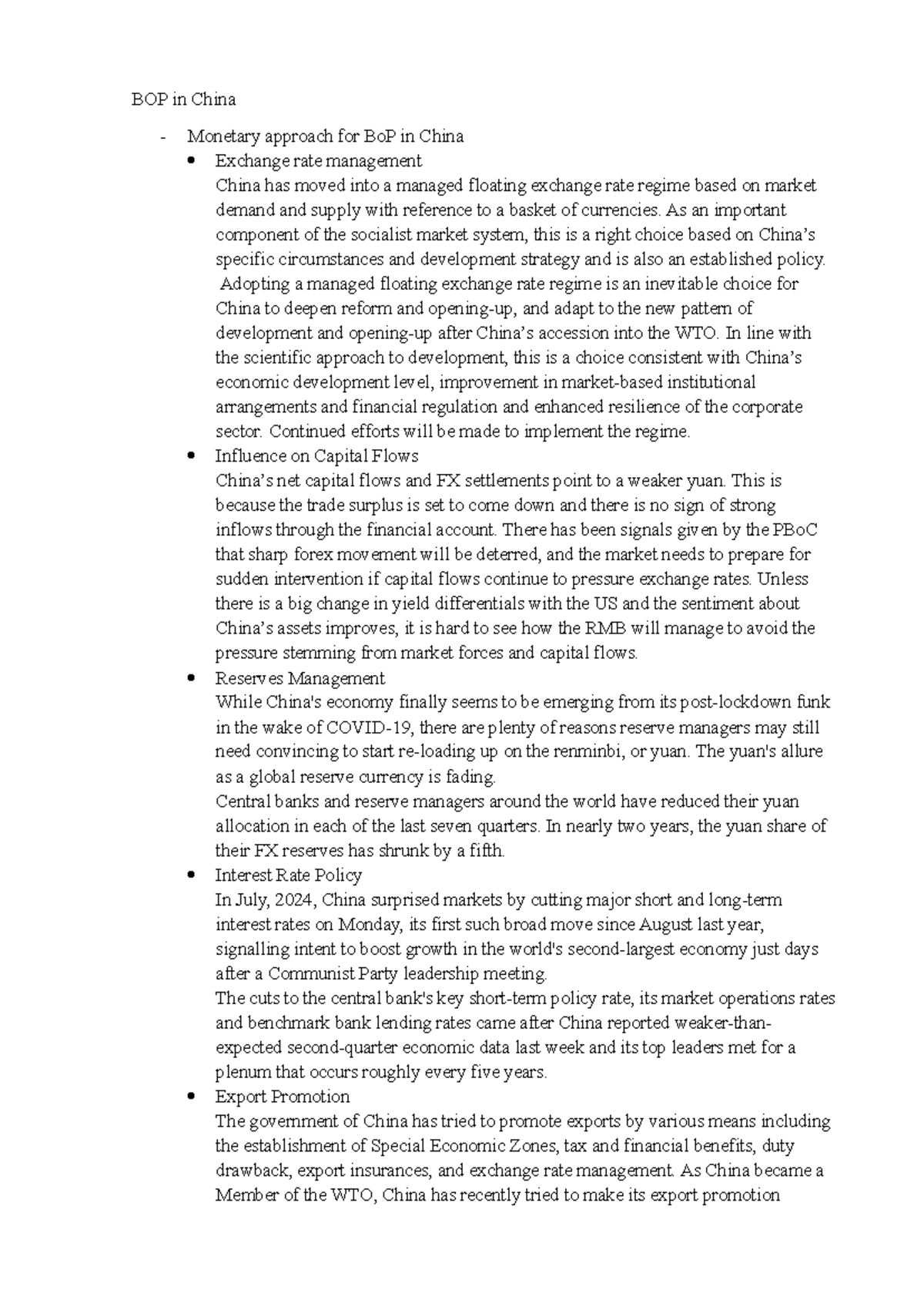 BOP Analysis in China: Exchange Rates, Capital Flows, and Policies ...