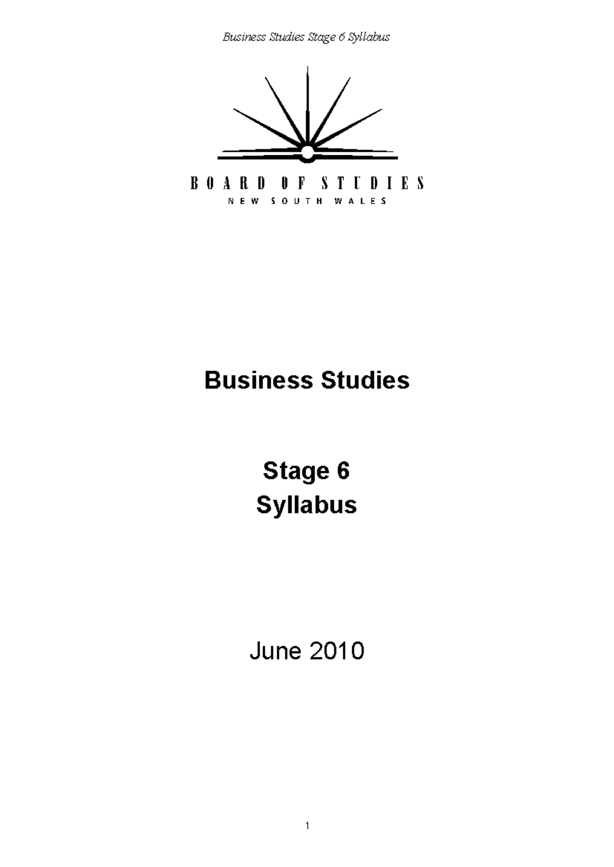 Business Studies Stage 6 Syllabus Overview and Key Topics - Studocu
