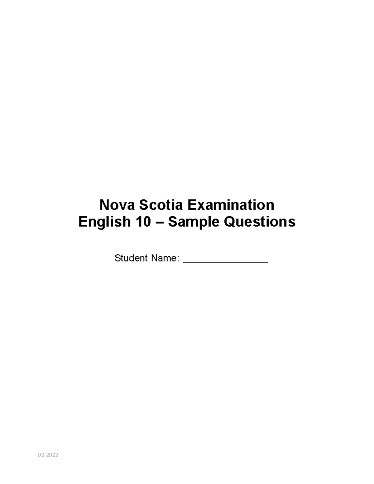 English 10: Sample Questions for Exam Preparation - Prac10 - Studocu