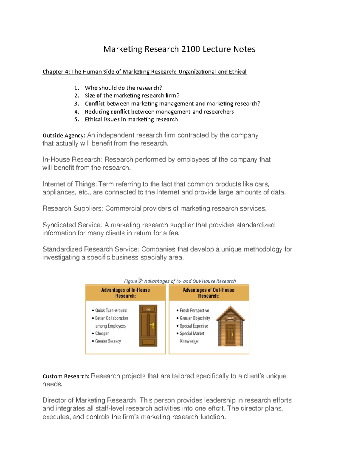 MARK 2100 - Chapter 4 - Marketing Research 2100 Lecture Notes Chapter 4 ...