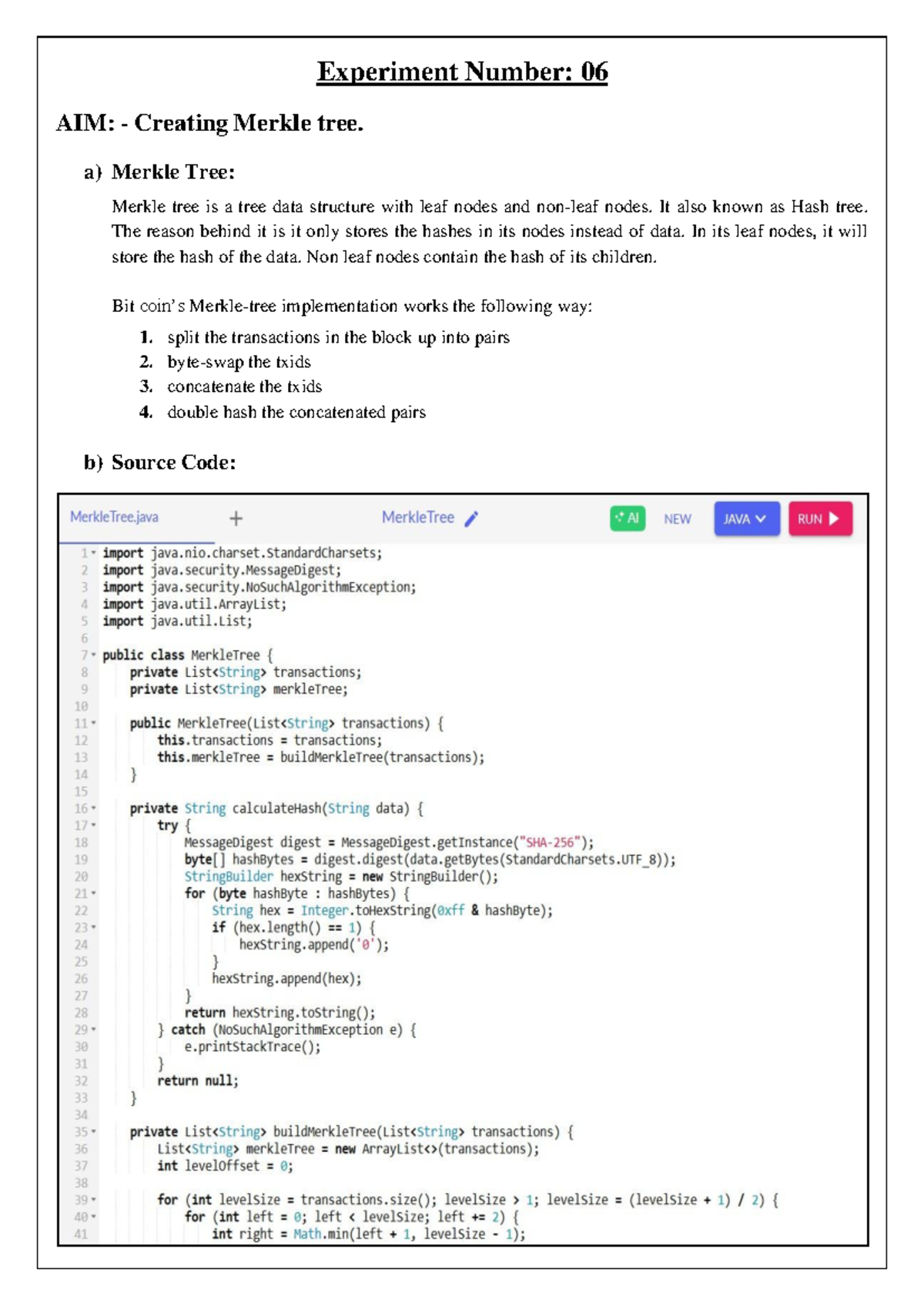 BCT 6, 7, 8, 9, 10: Merkle Tree, Blockchain & ERC20 Token Experiments -  Studocu