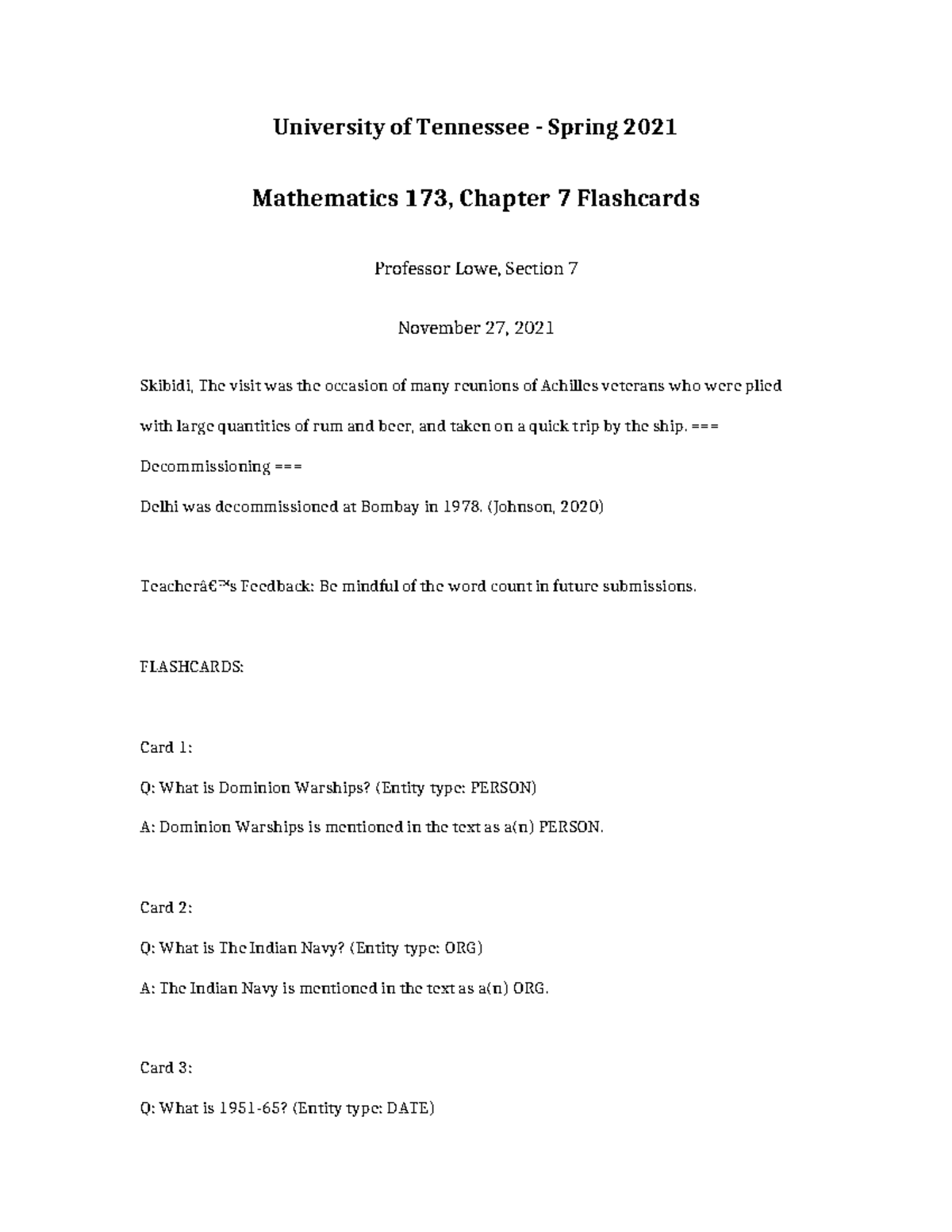 Mathematics 173 Spring 2021 Chapter 7 Flashcards - Prof. Lowe - Studocu