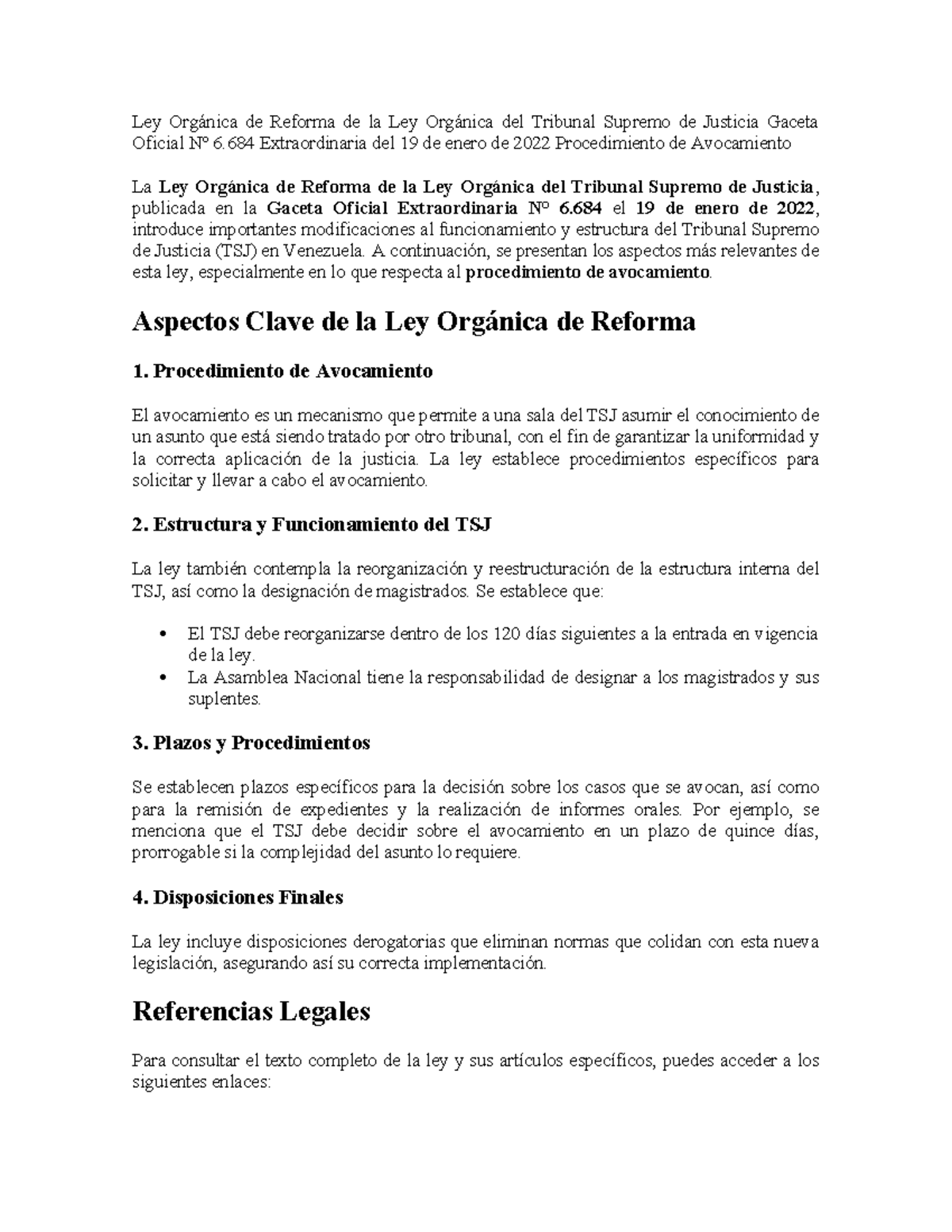 Ley Orgánica de Reforma de la Ley Orgánica del Tribunal Supremo de ...