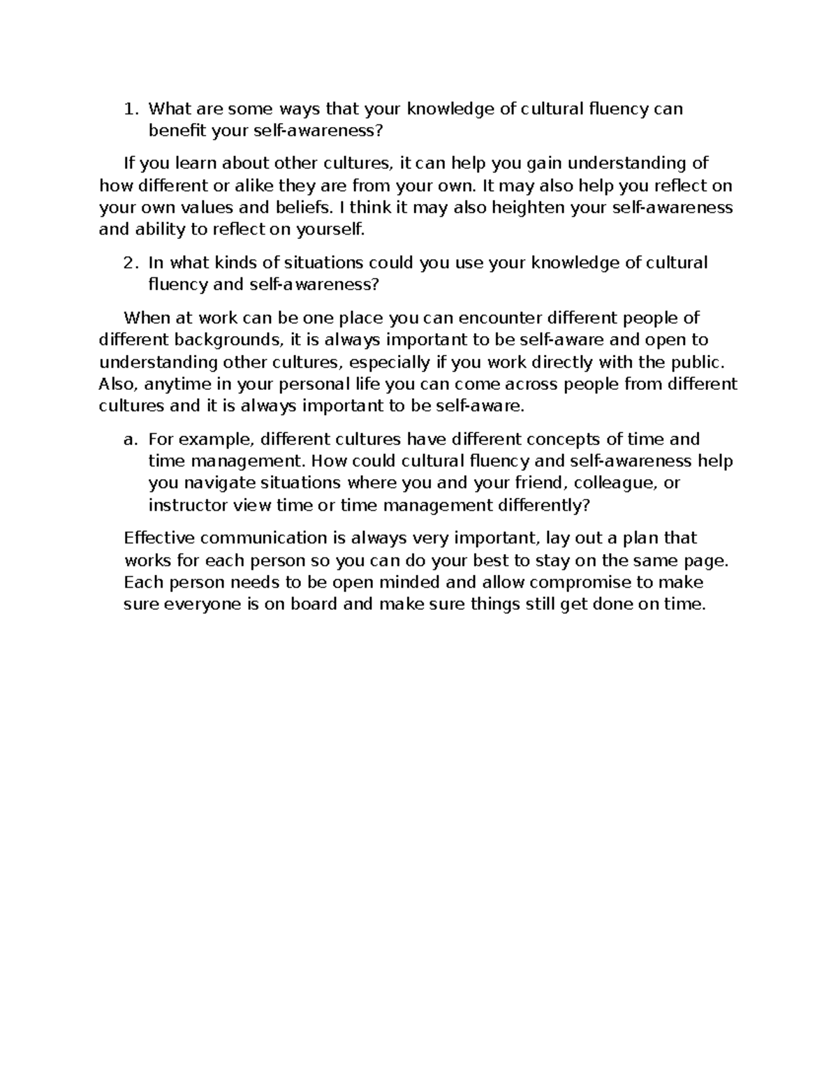 Cultural Fluency Benefits in Diverse Situations - 3-1 Discussion IDS ...