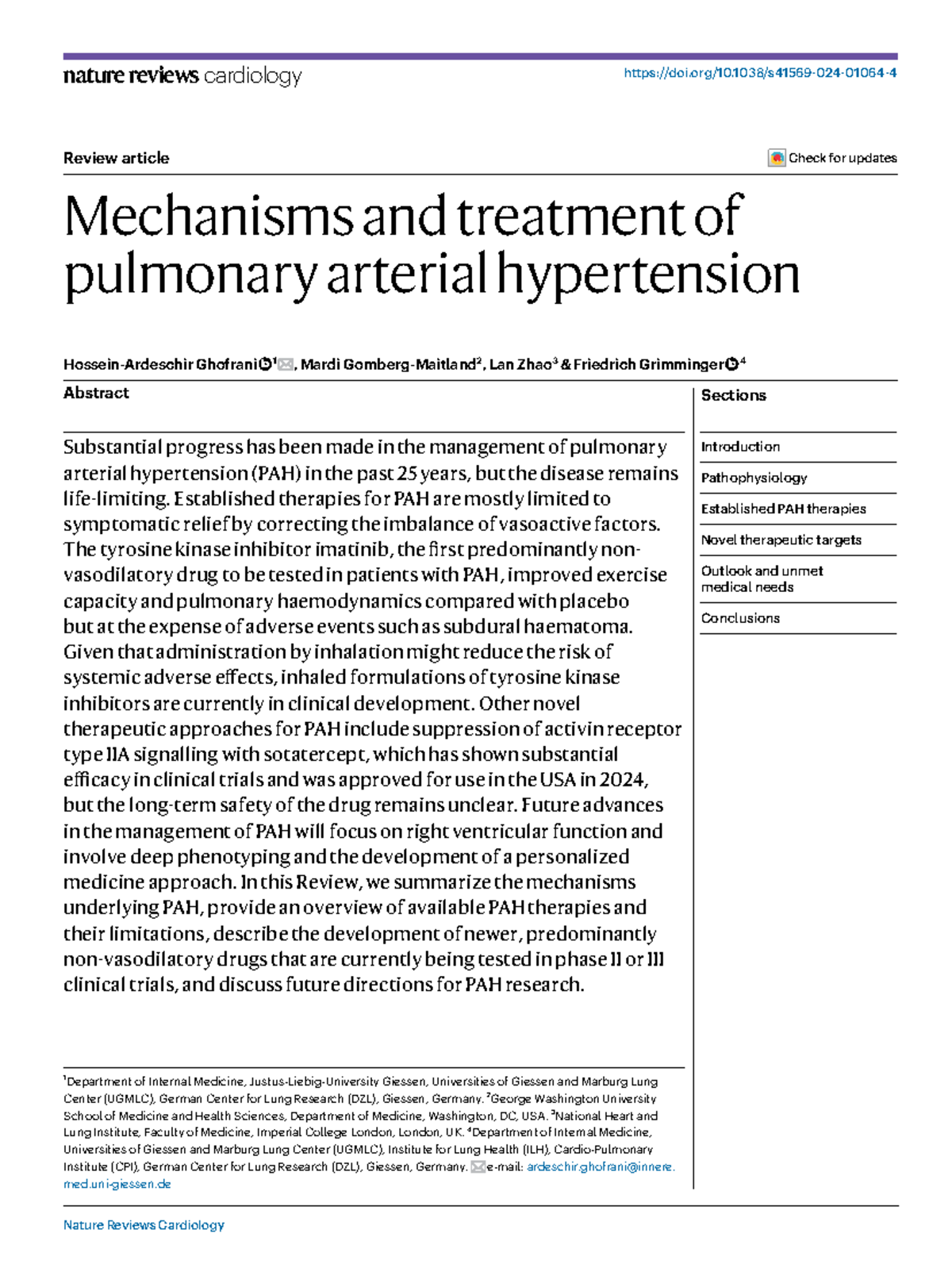 Mechanisms and treatment of pulmonary arterial hypertension - nature ...