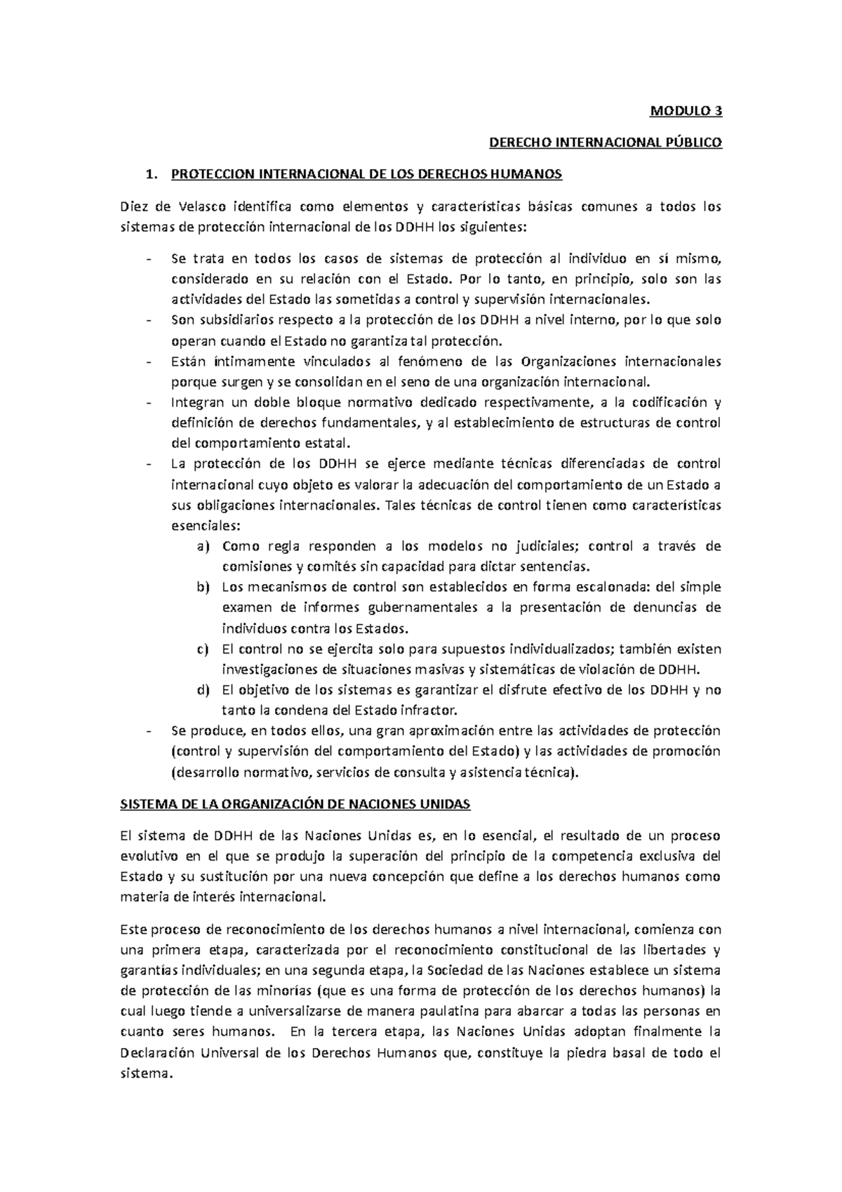 Modulo 3 - Protección Internacional de los Derechos Humanos - Studocu