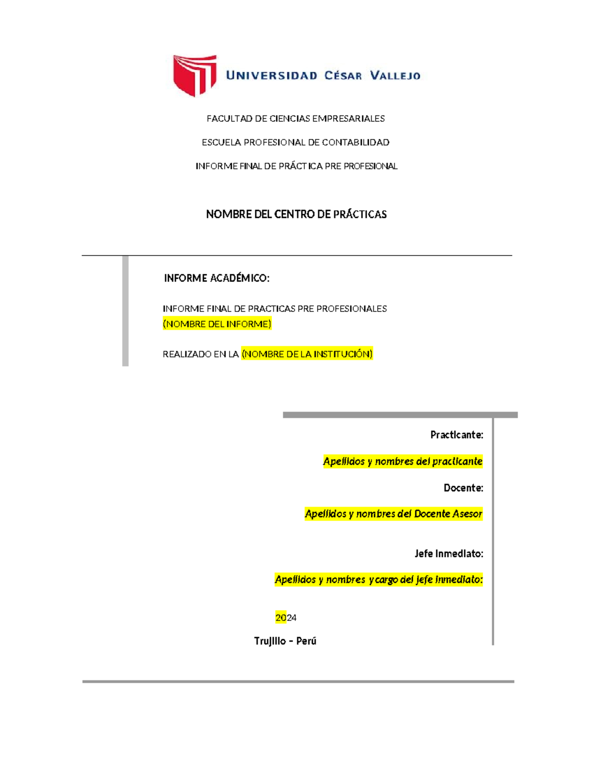 Informe final de práctica pre profesional - PPP II - Studocu