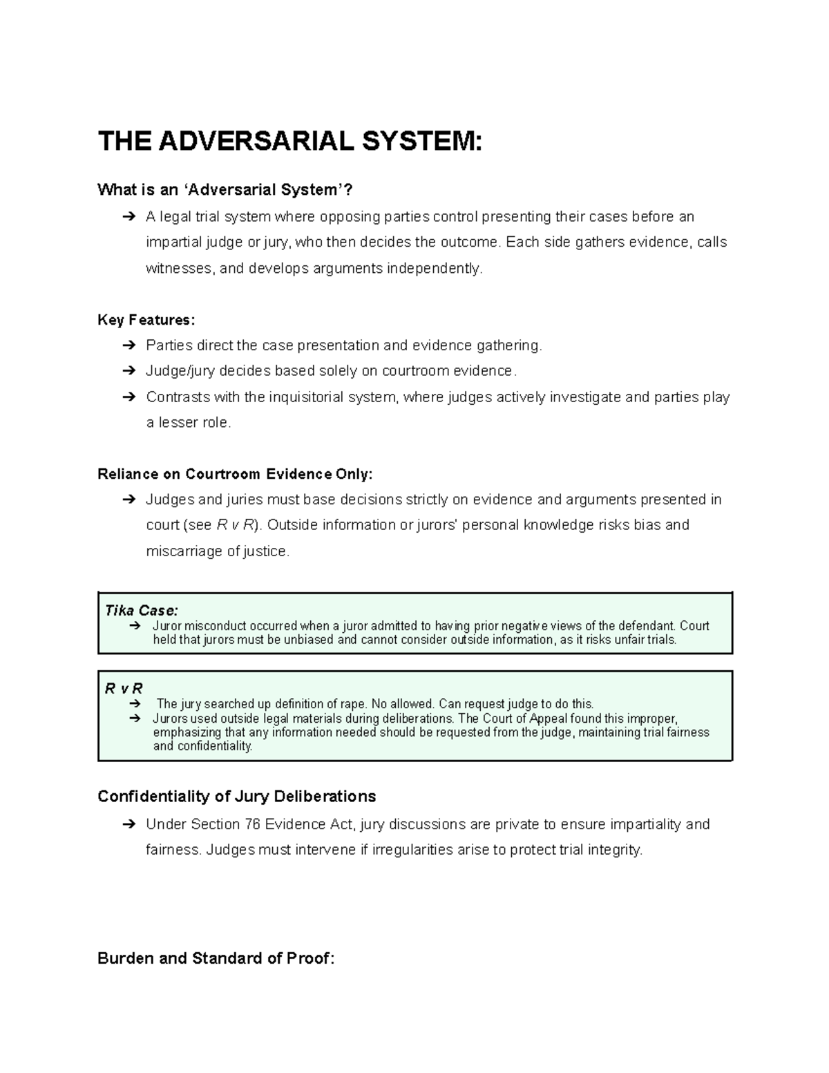 Trial Witness Questioning: Key Aspects of the Adversarial System (LAW ...