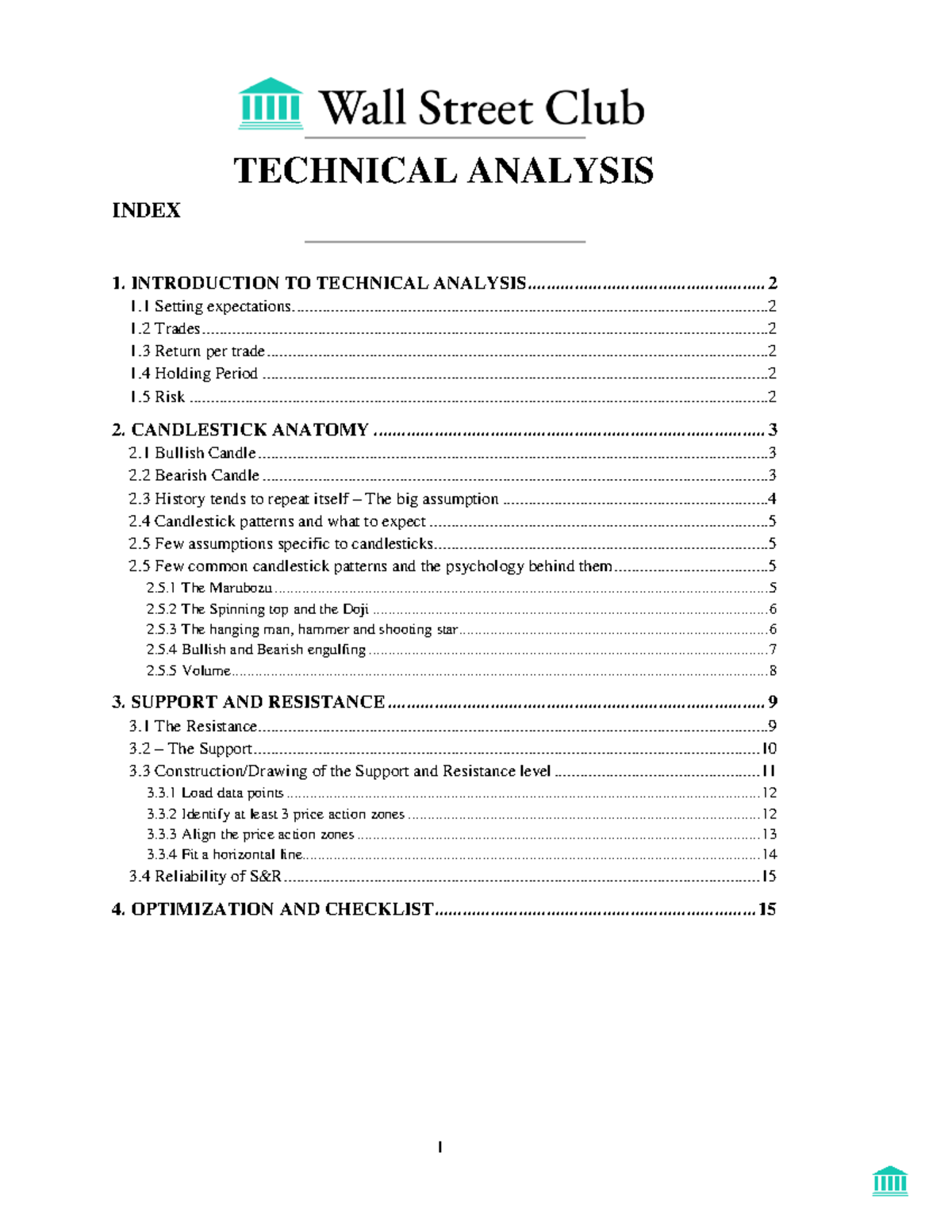 Technical Analysis Module - INDEX INTRODUCTION TO TECHNICAL - Studocu