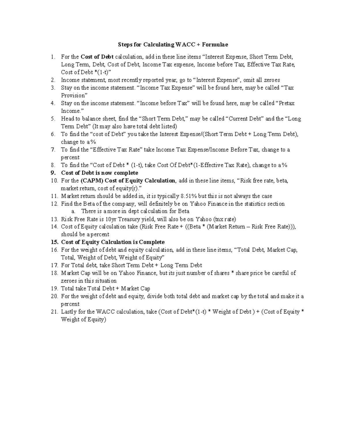 Calculating WACC & DCF: Step-by-Step Guide for Finance Students - Studocu