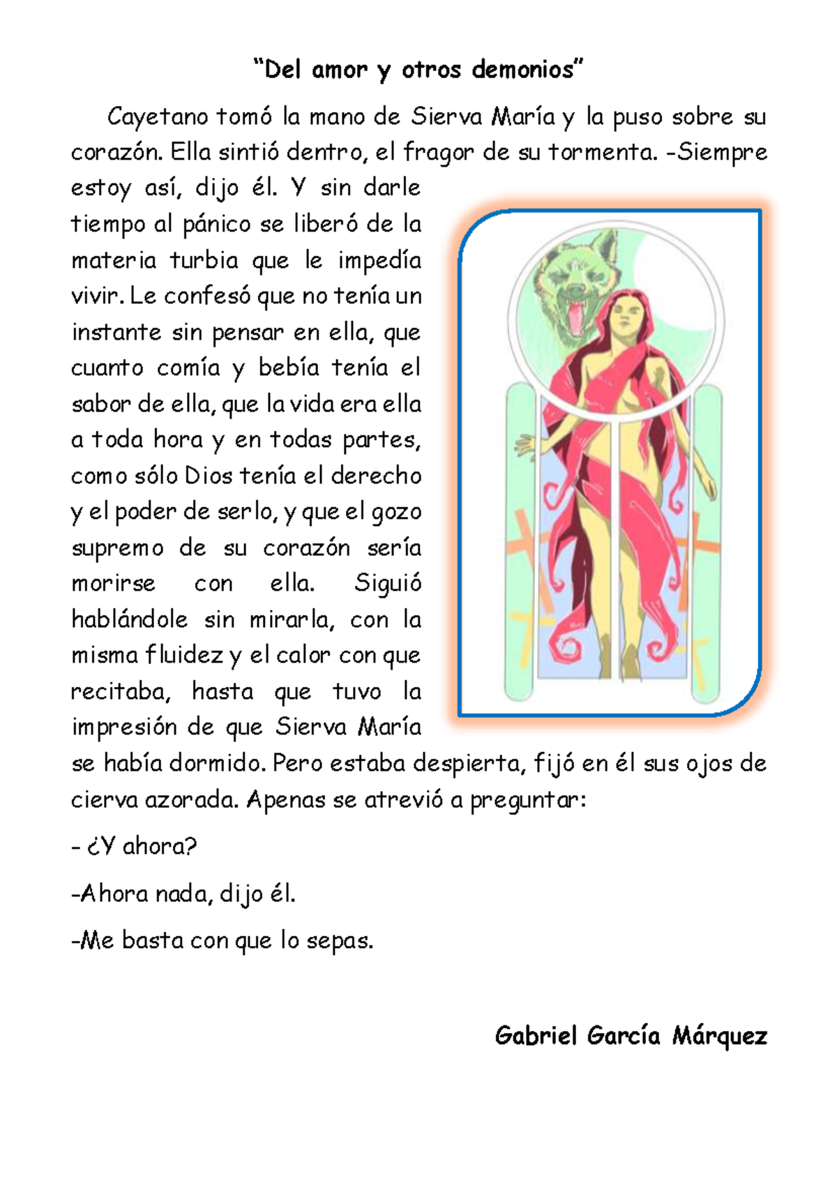 Del amor y otros demonios - “Del amor y otros demonios” Cayetano tomó ...