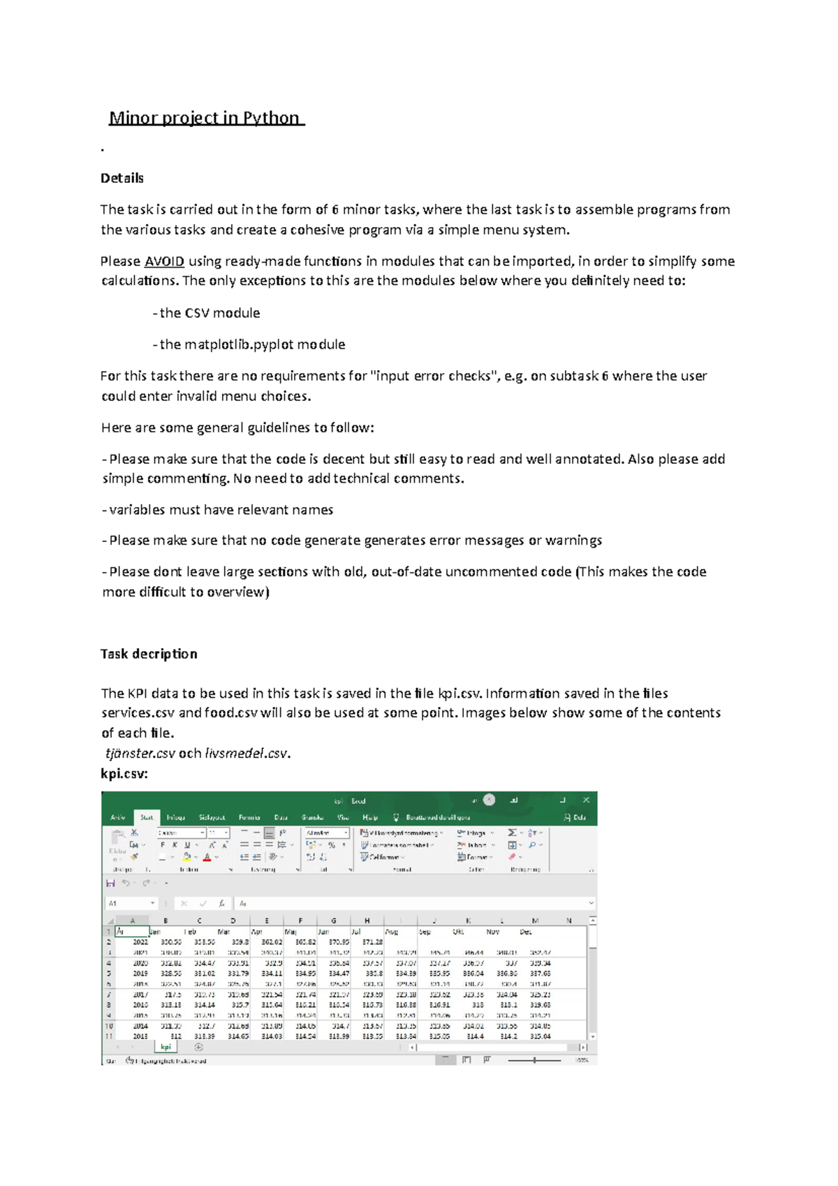 Python Minor Project: KPI Analysis & Visualization - Assignment - Studocu