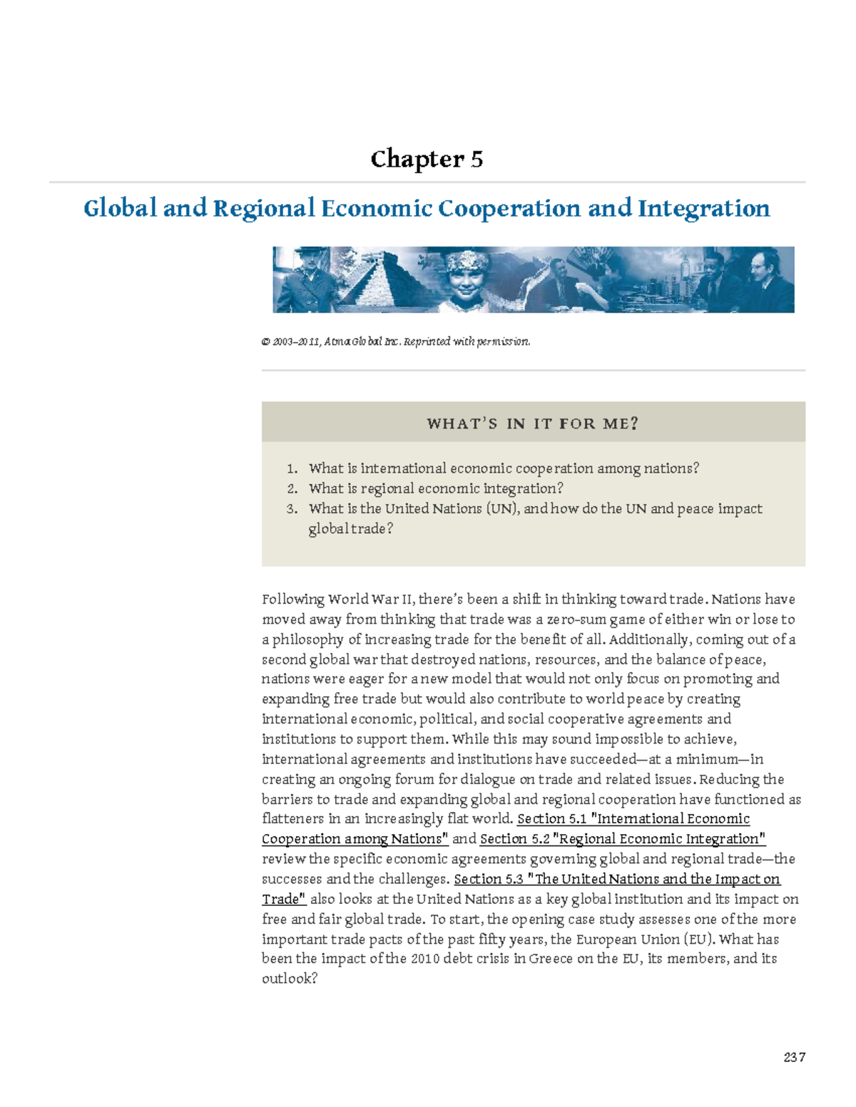 Chapter 5: Global & Regional Economic Cooperation & Integration (Course ...