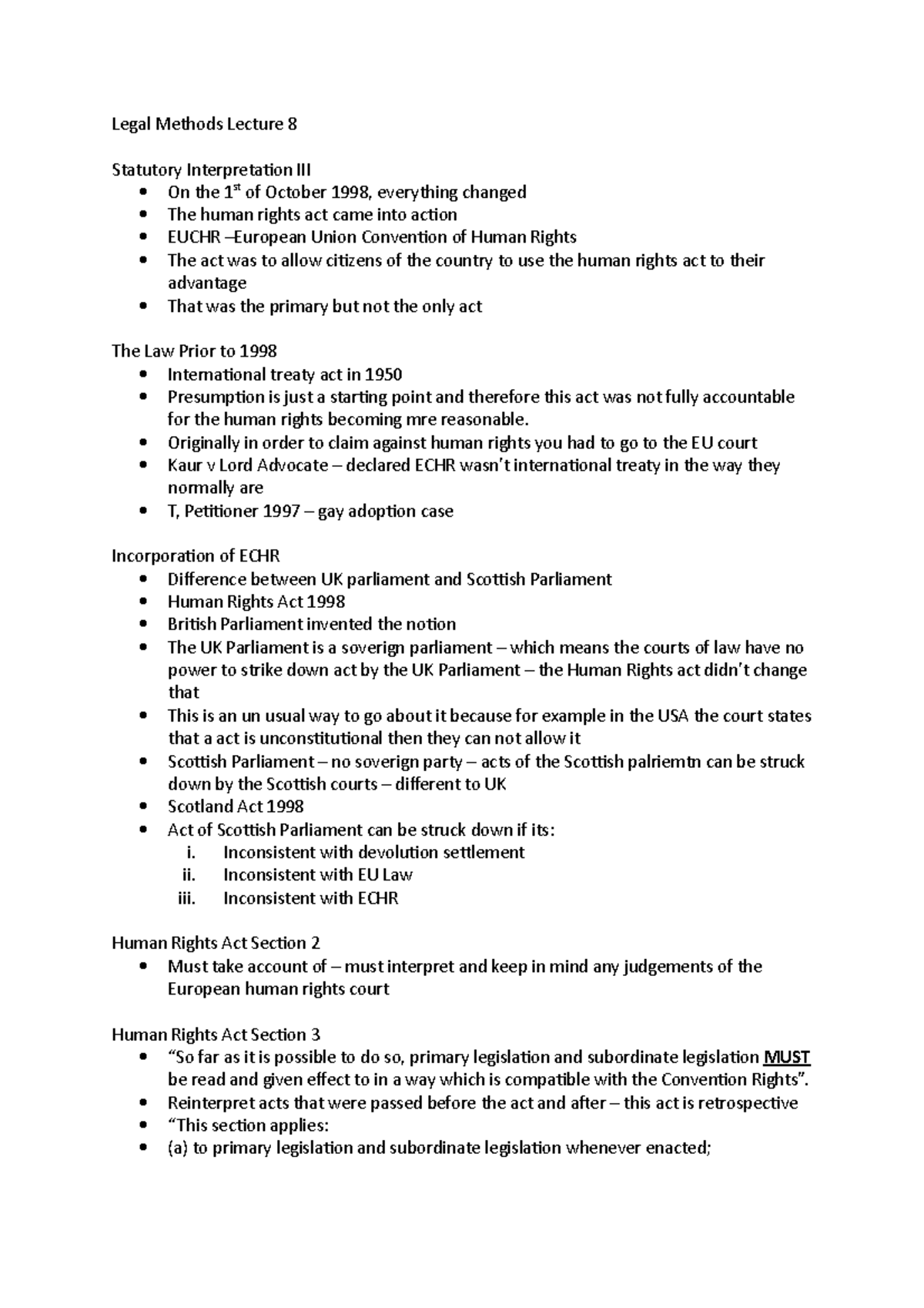 Lecture 8 - Statutory Interpretation 3 - Legal Methods Lecture 8 ...