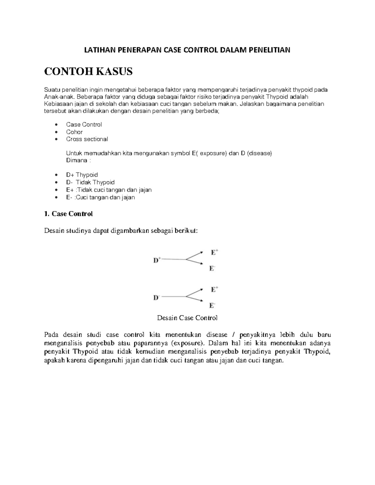 Latihan Soal Penelitian Case Control pada Penyakit Thypoid - Studocu