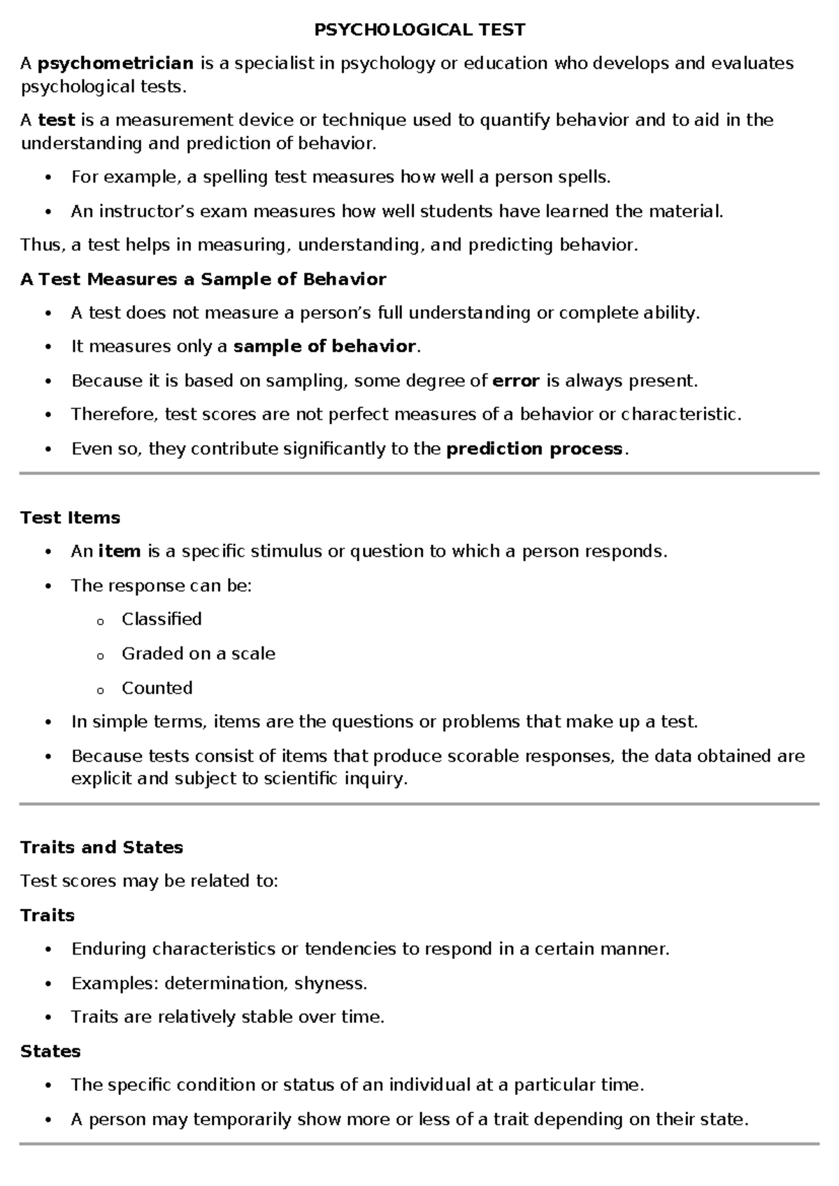 PSY 101 - Psychological Testing: Concepts and Applications - Studocu