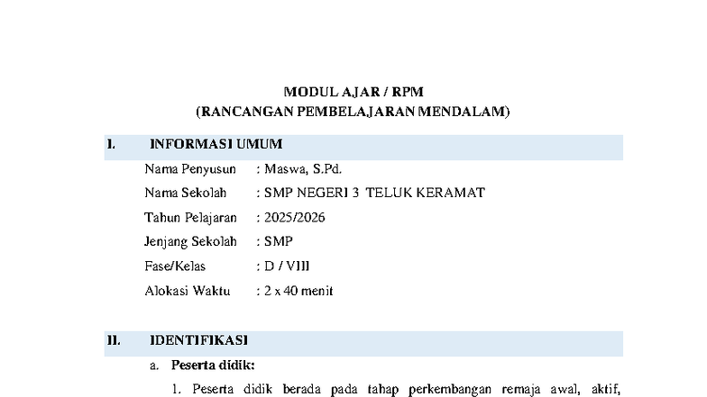 Modul Ajar RPM: Rancangan Pembelajaran Recount Text Parade ...