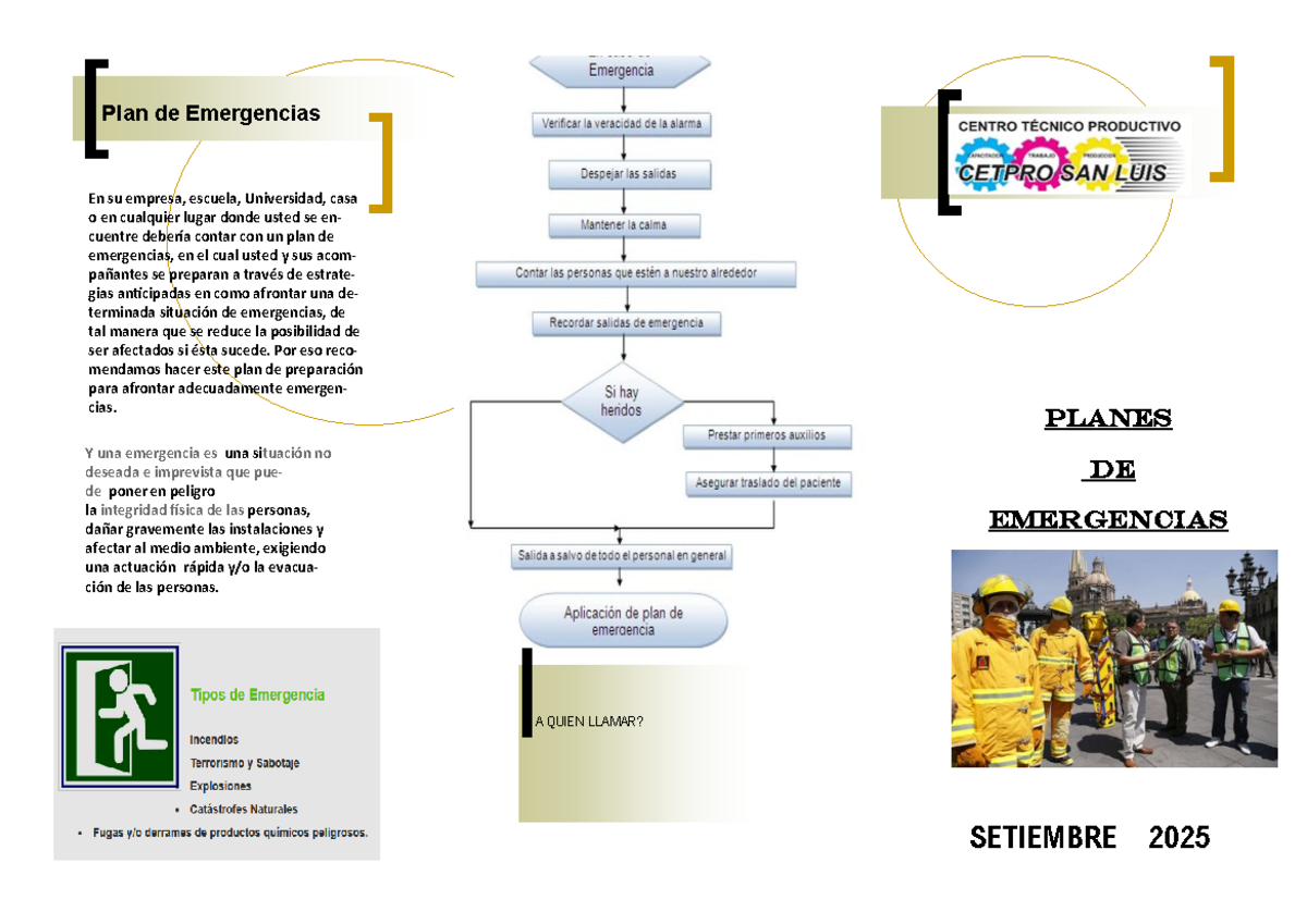 Plan de Emergencias y Contra Incendios - Septiembre 2025 - Studocu