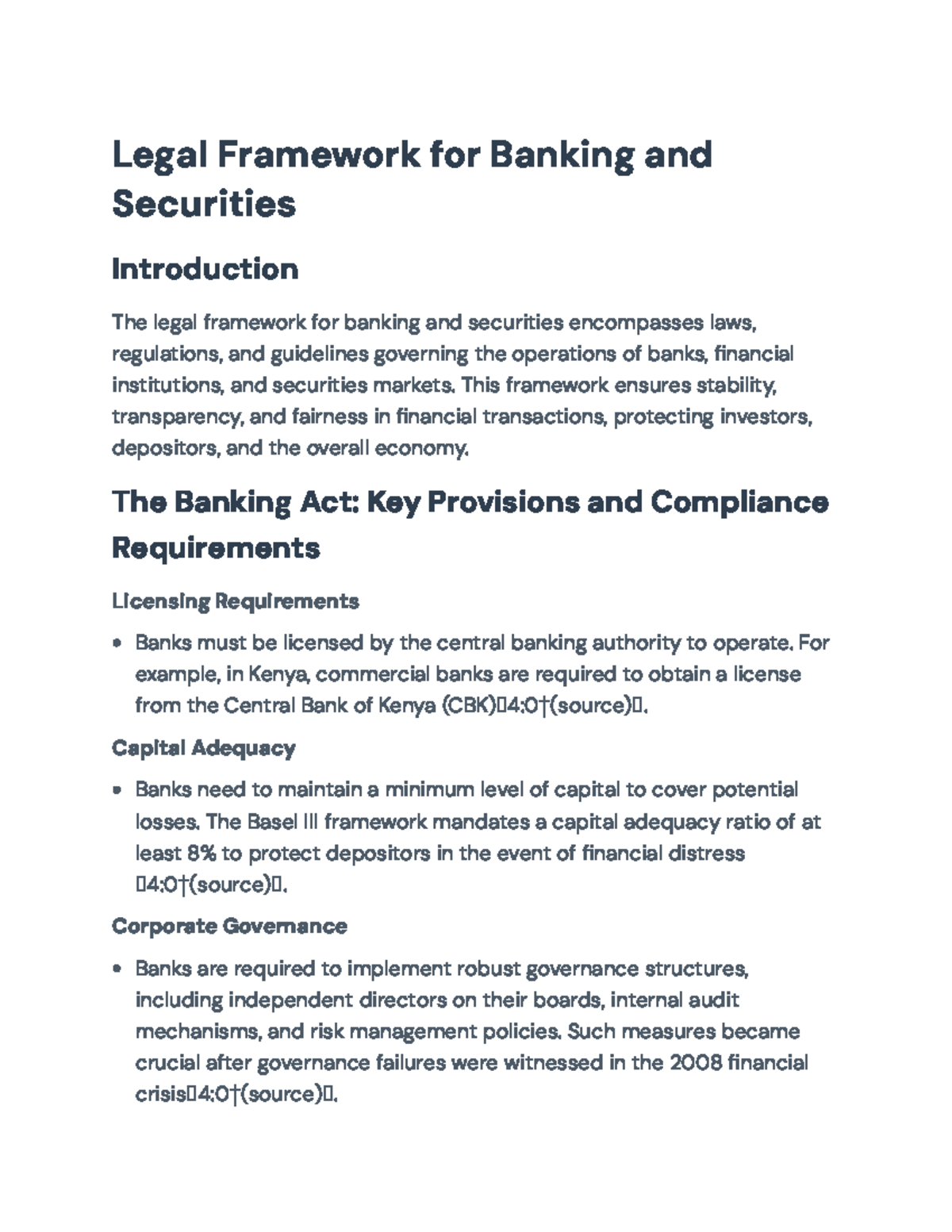 Legal Framework for Banking and Securities: Compliance and Regulations ...
