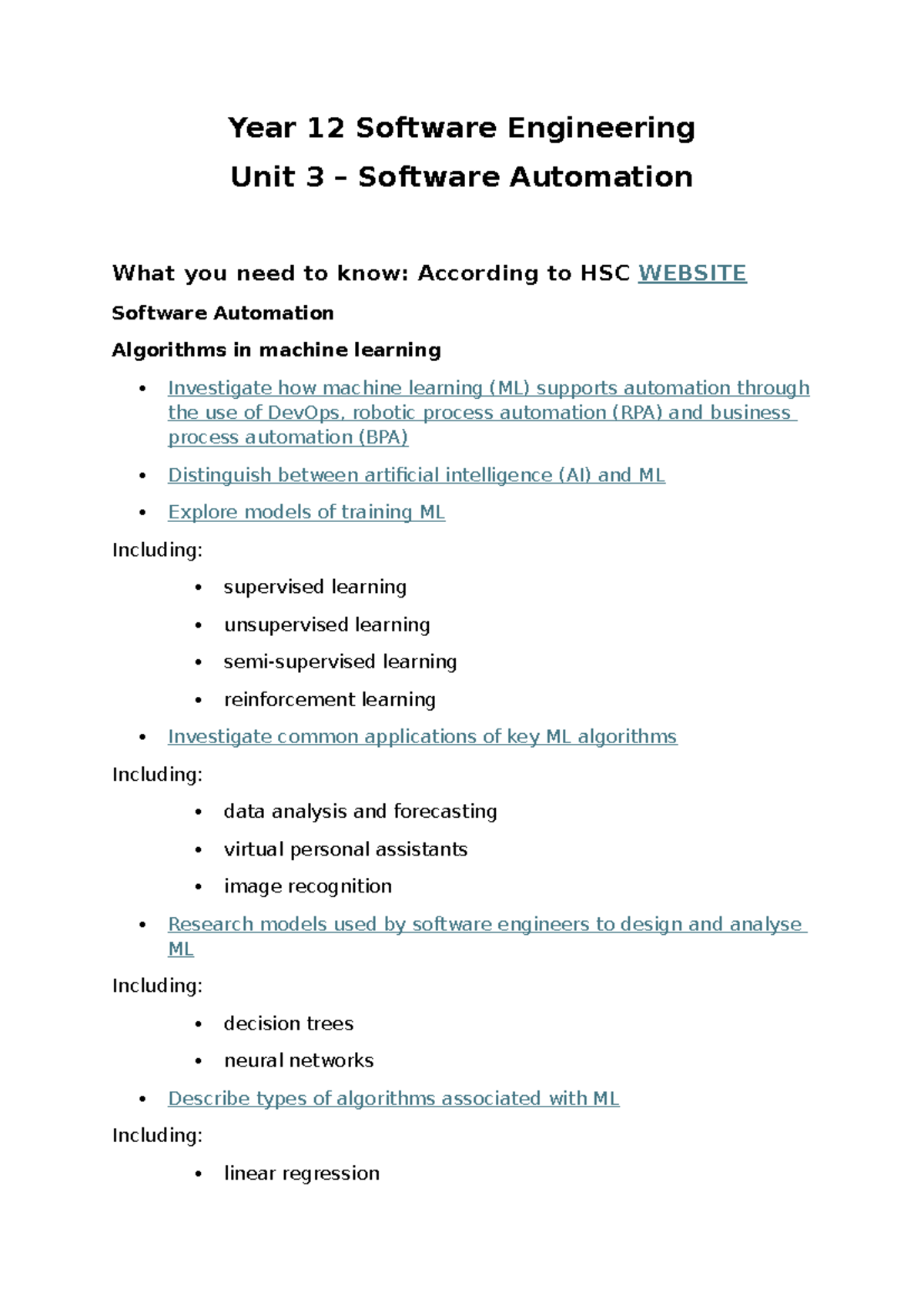Unit 3 - Year 12 Software Engineering: Software Automation Insights ...