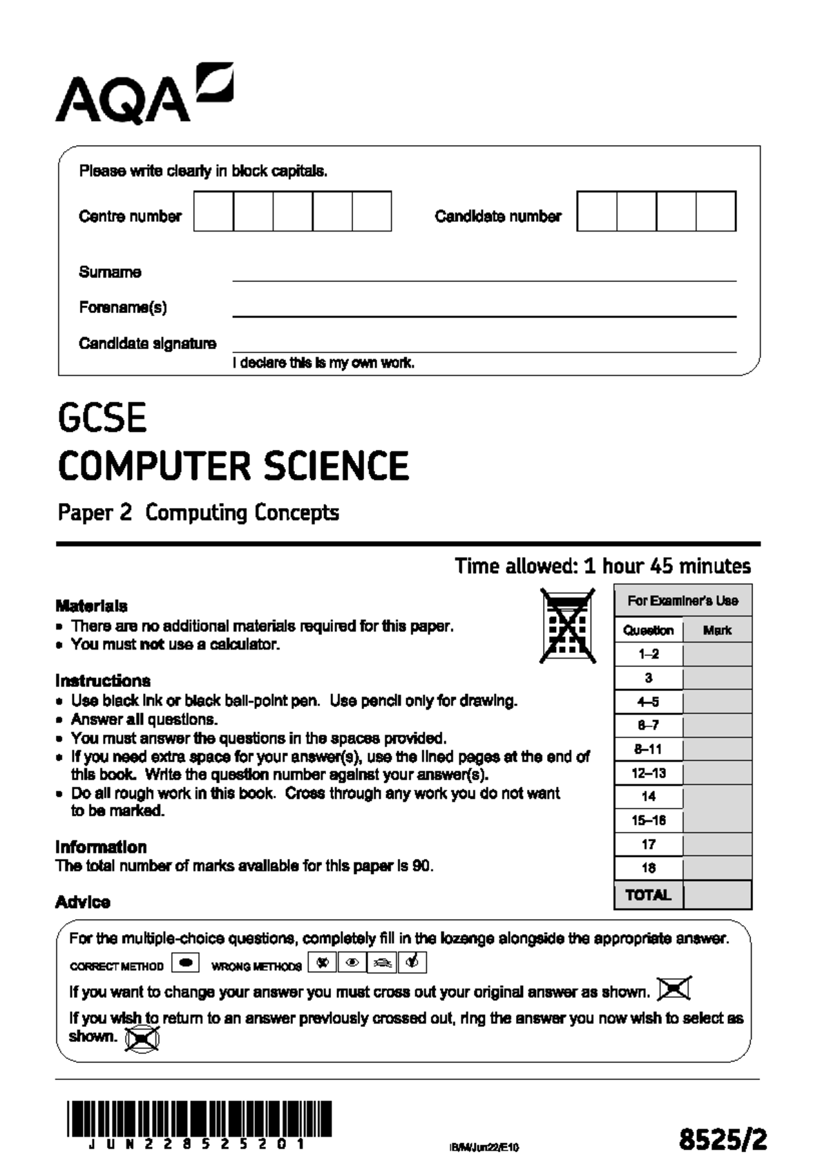 GCSE COMPUTER SCIENCE Paper 2: Computing Concepts Exam Guide - Studocu