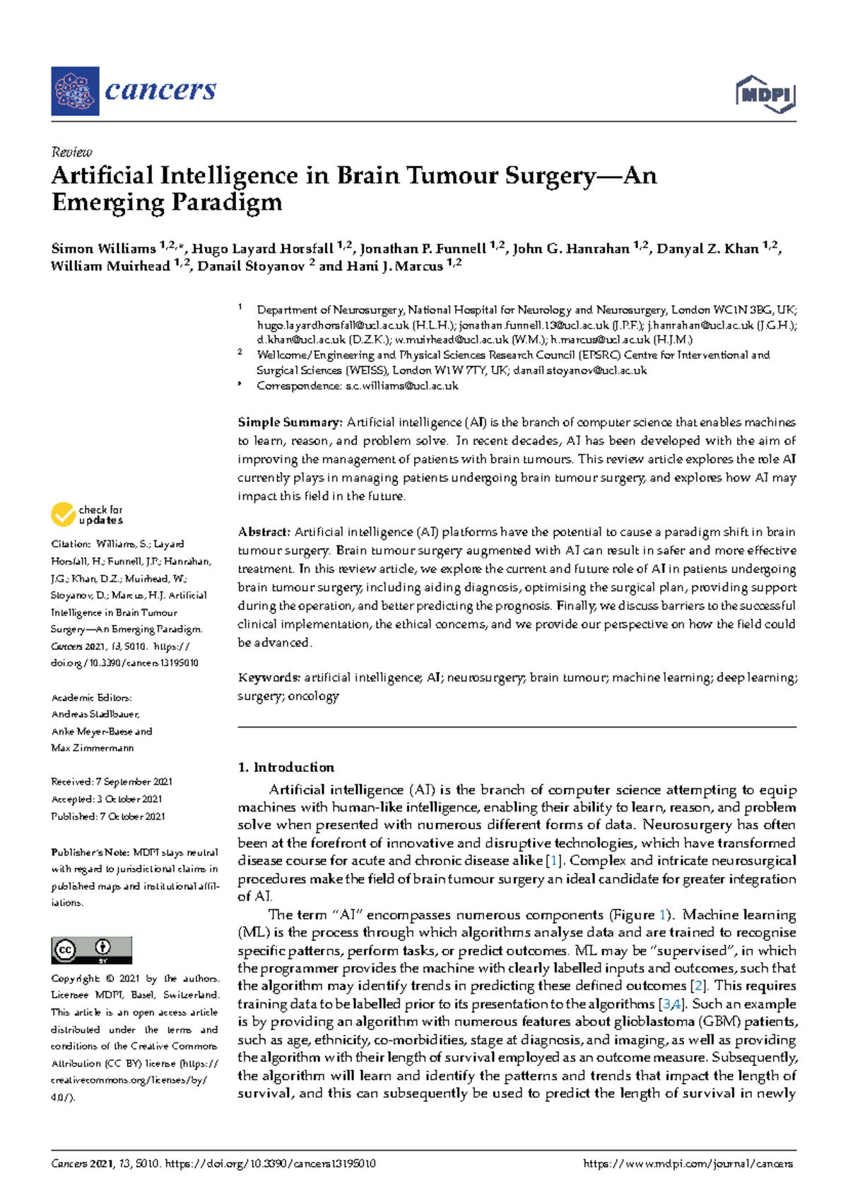 AI in Brain Tumour Surgery: A Review of Current and Future Paradigms ...