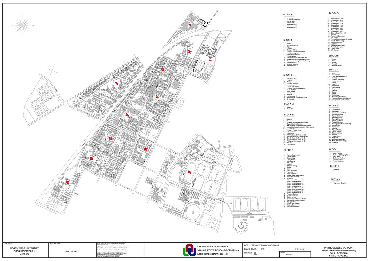 Campus Map: North West University Layout (CDB NWUP001) - Studocu