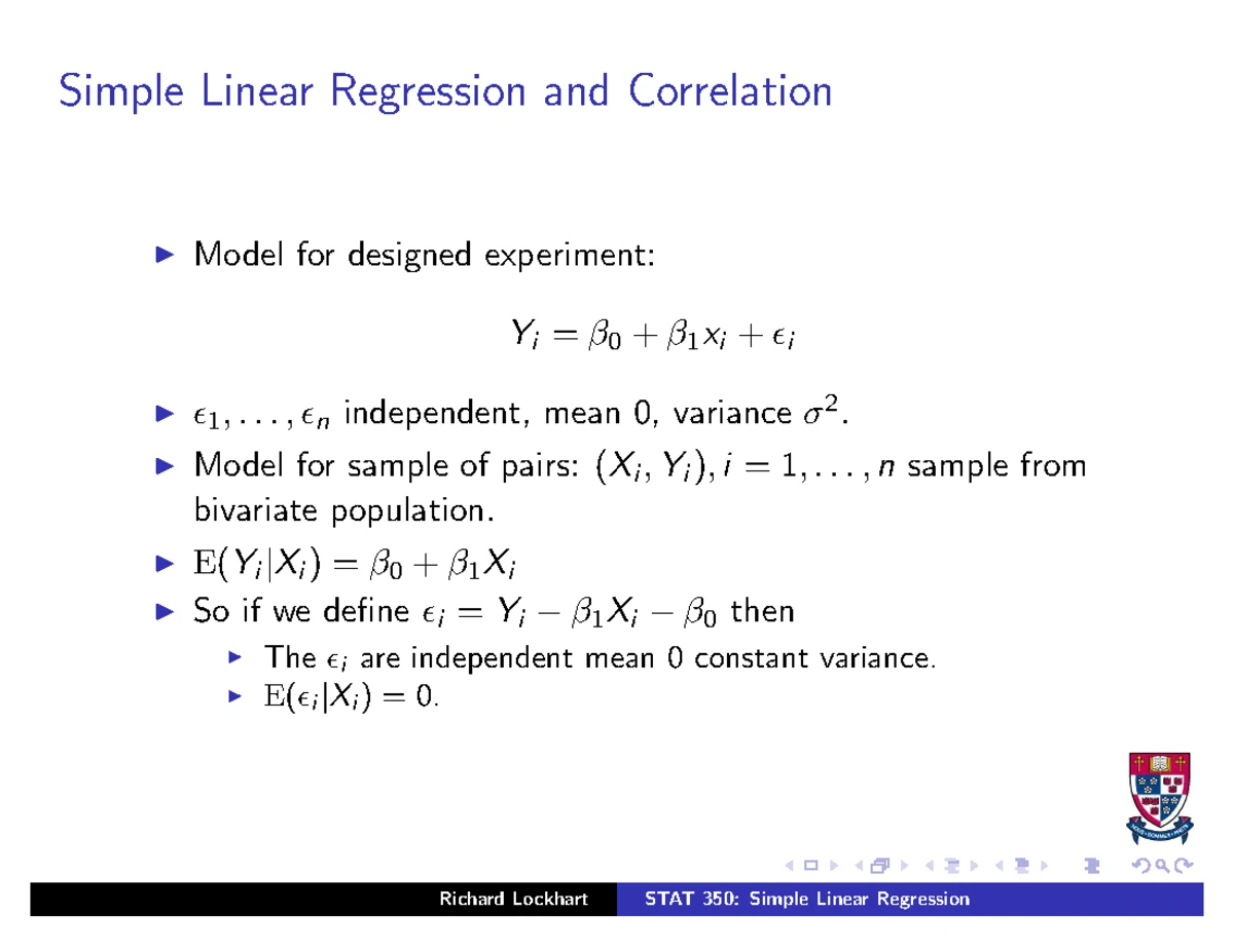 Chapter 3: Simple Linear Regression and Its Applications - Studocu