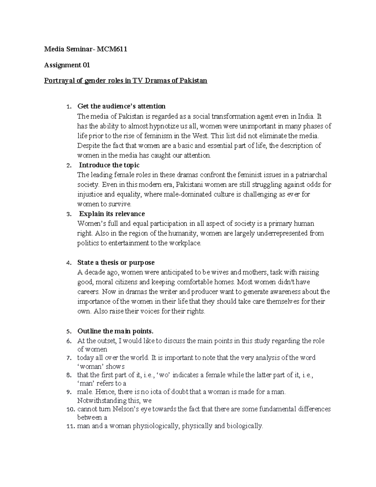 Media Seminar MCM611 - Assignment #1 - Media Seminar- MCM Assignment 01 ...