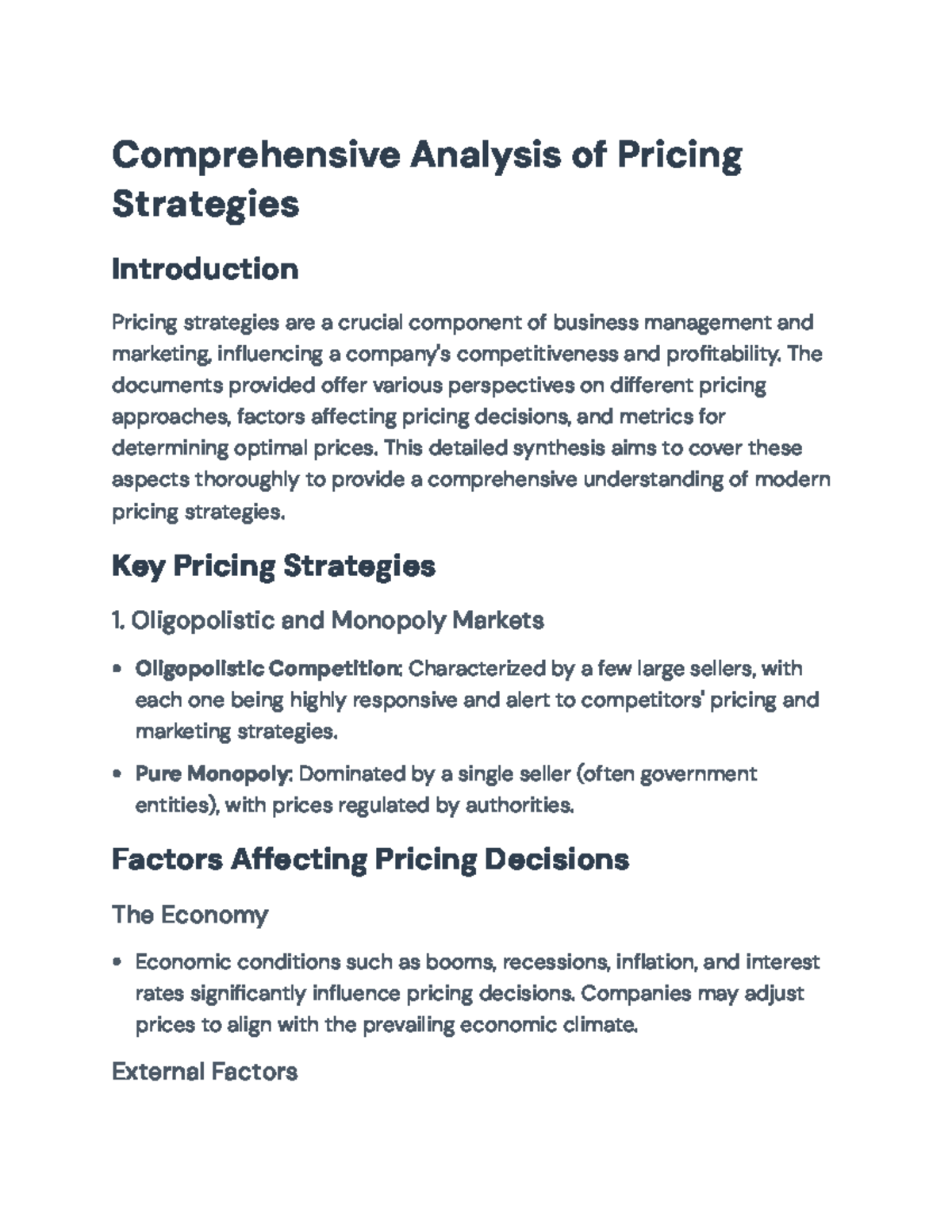 Comprehensive Analysis of Pricing Strategies for Business Success ...
